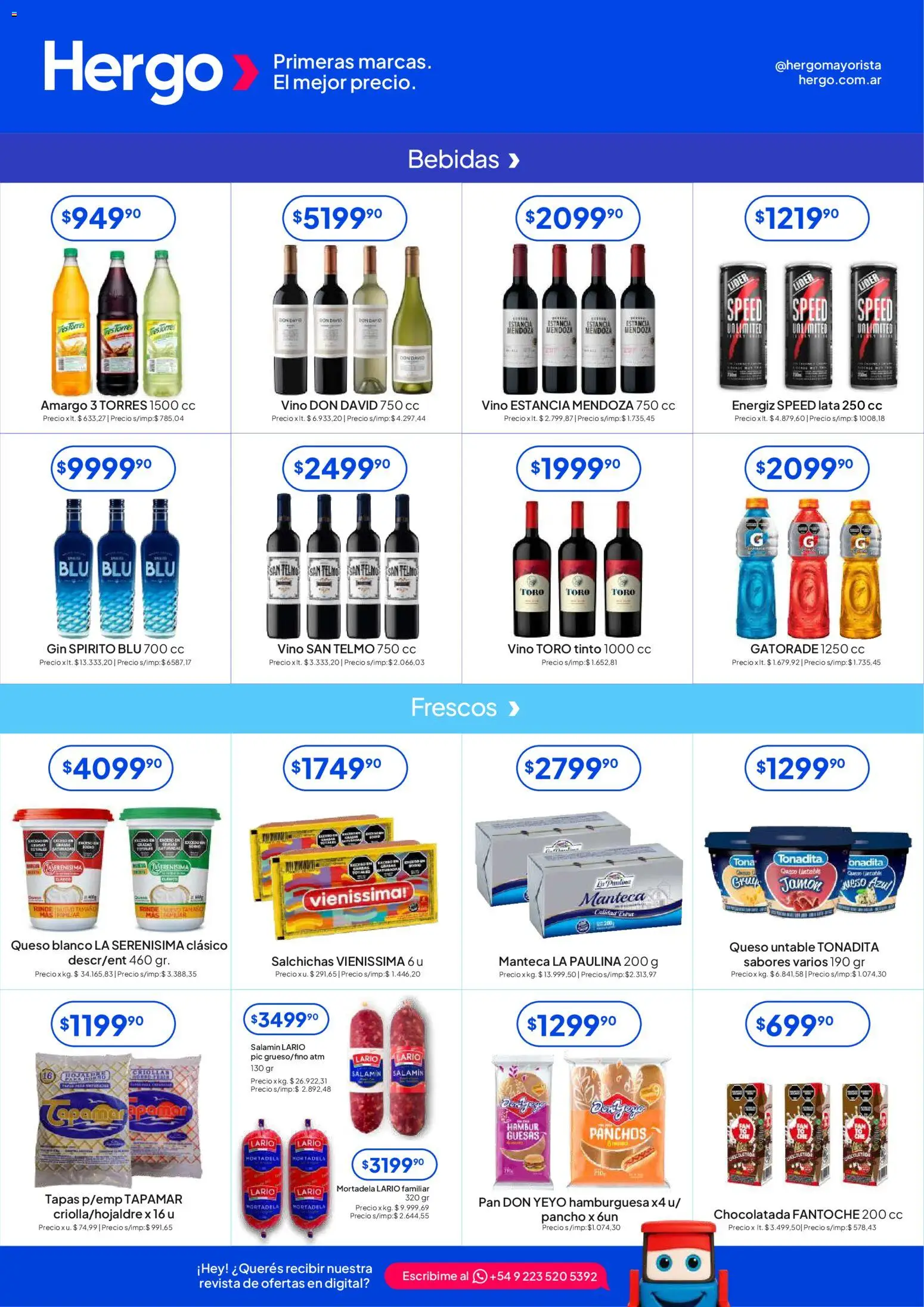 Hergo catálogo │ válido desde el 14.01.2026 | Página: 3 | Productos: Mortadela, Manteca, Chocolatada, Vino