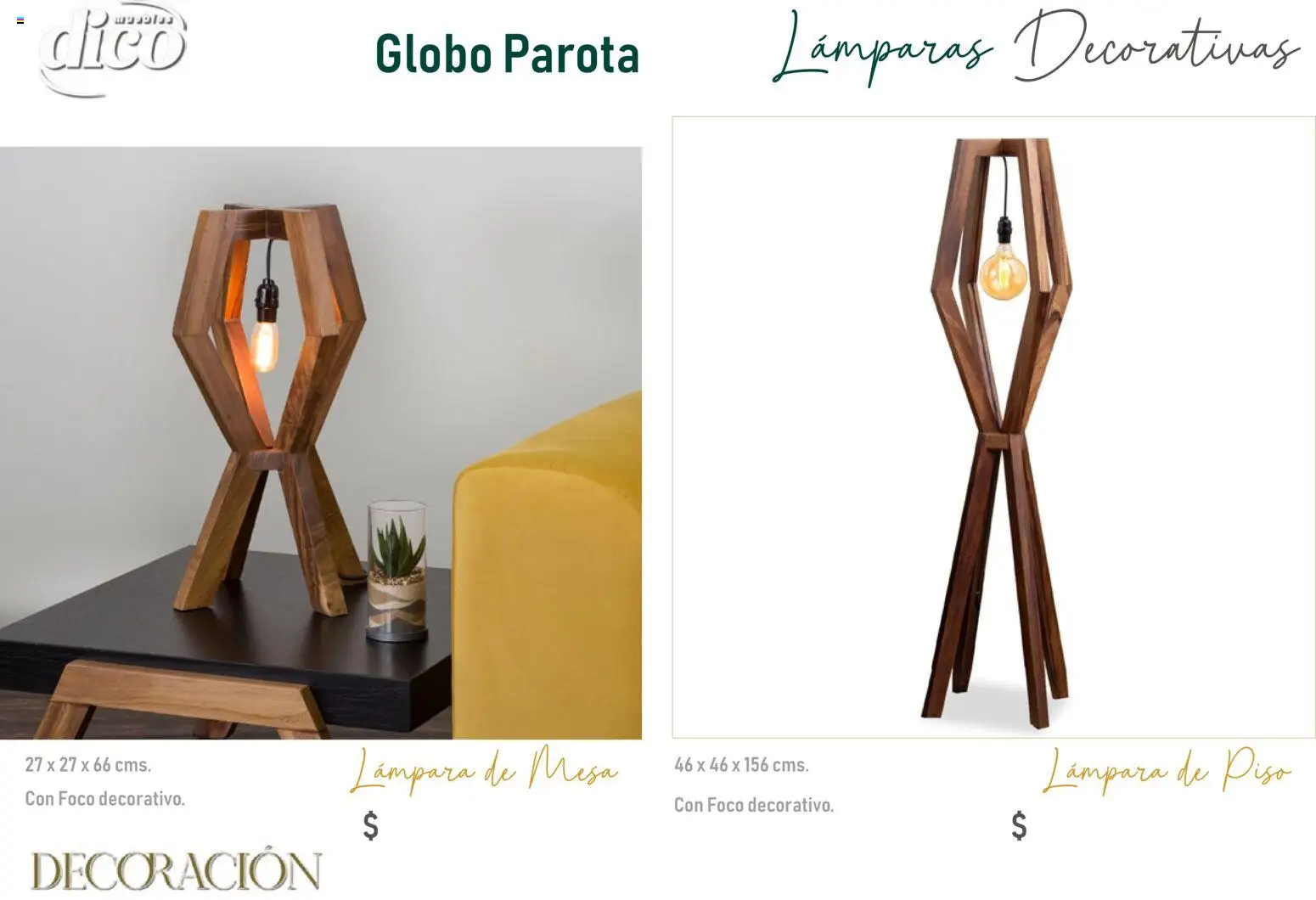 Nuevas ofertas de Muebles Dico válidas en toda la República Mexicana desde el 09.12.2025. ¡Encuentra las mejores ofertas en Muebles Dico catálogo Decoración! | Página: 45 | Productos: Mesa, Lámpara, Foco