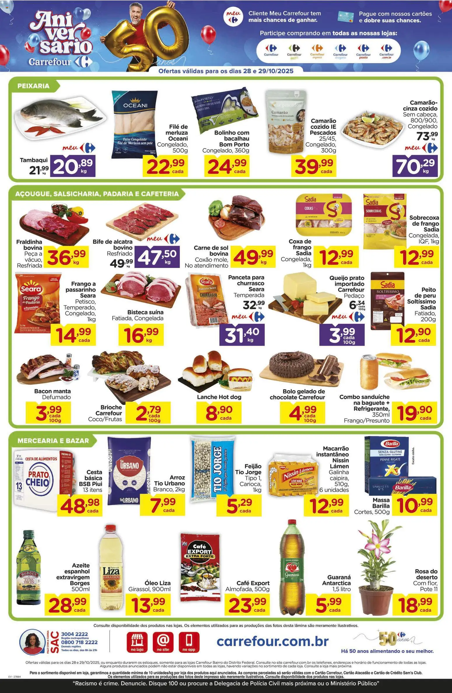 Carrefour Bairro Folheto - válido de 28.10.2025 | Página: 2 | Produtos: Cesta, Macarrão, Carne, Frango