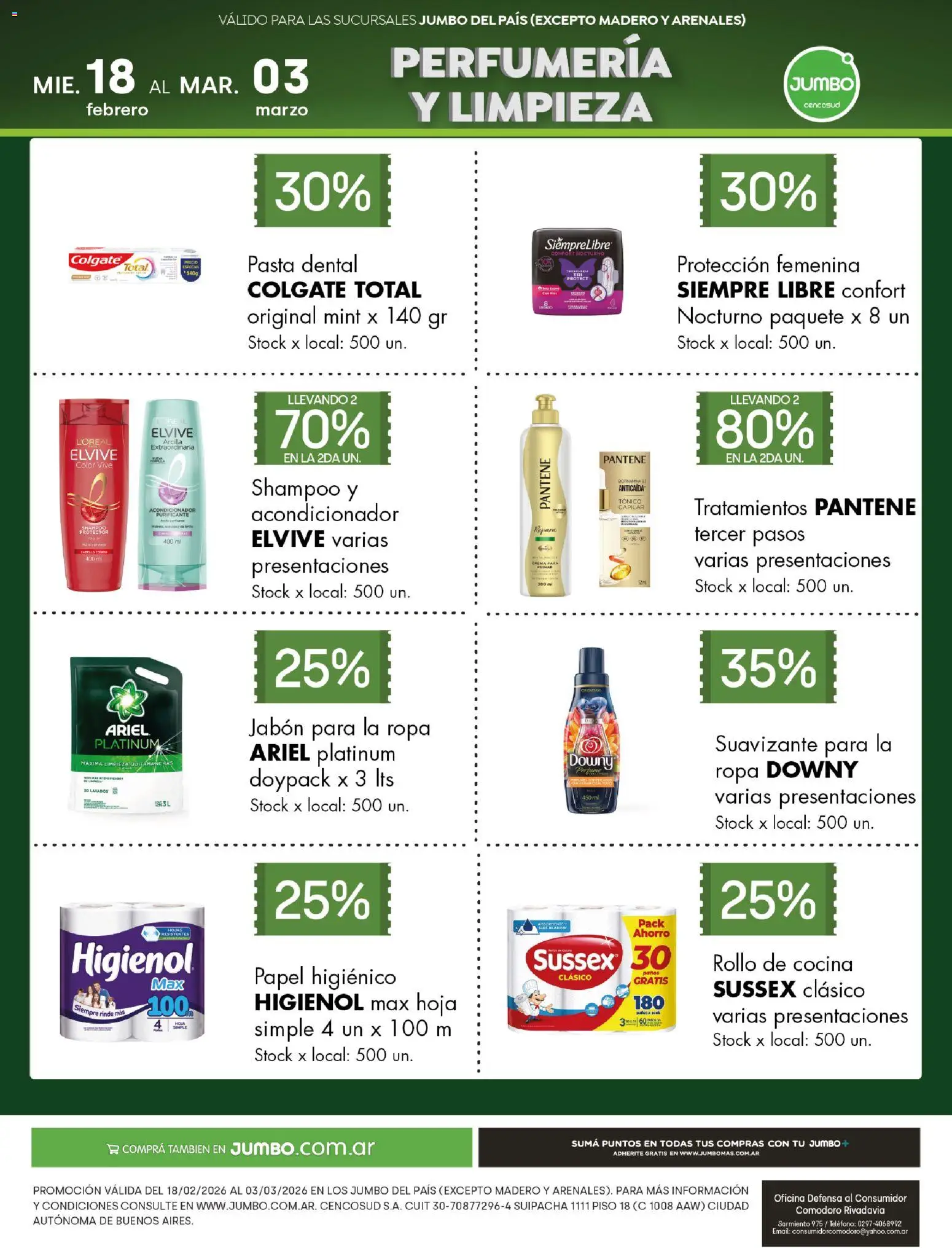 Jumbo - Especial Perfumería y Limpieza │ válido desde el 18.02.2026 | Página: 1 | Productos: Quitamanchas, Ropa, Suavizante, Pasta