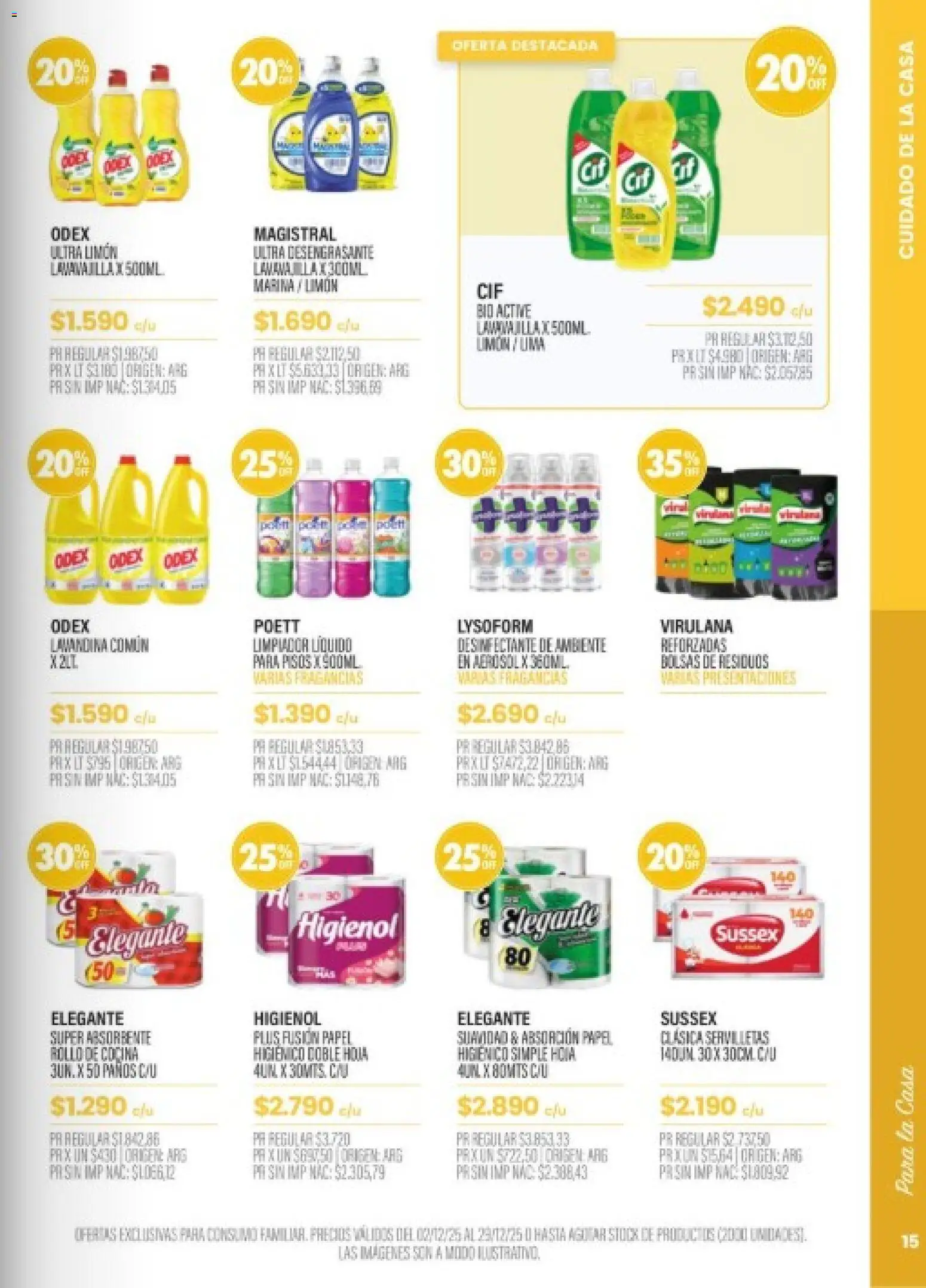 Pigmento catálogo │ válido desde el 02.12.2025 | Página: 15 | Productos: Lavandina, Cocina, Servilletas, Limón