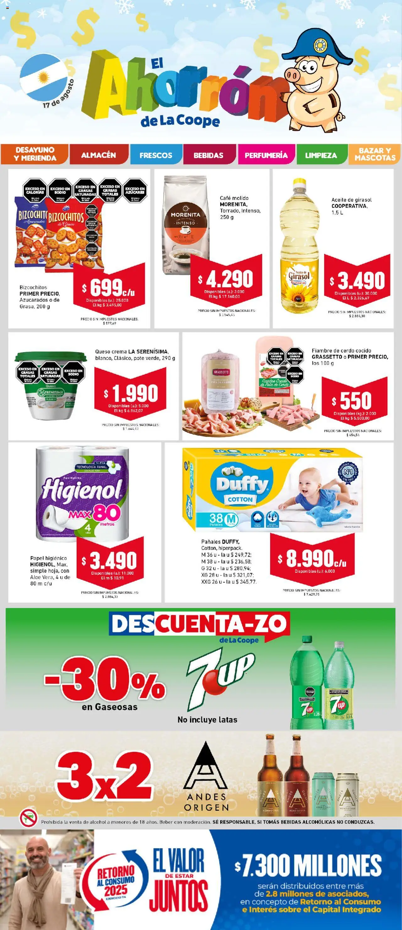 Cooperativa Obrera catálogo │ válido desde el 14.08.2025 | Página: 1 | Productos: Aceite, Queso, Pañales, Crema
