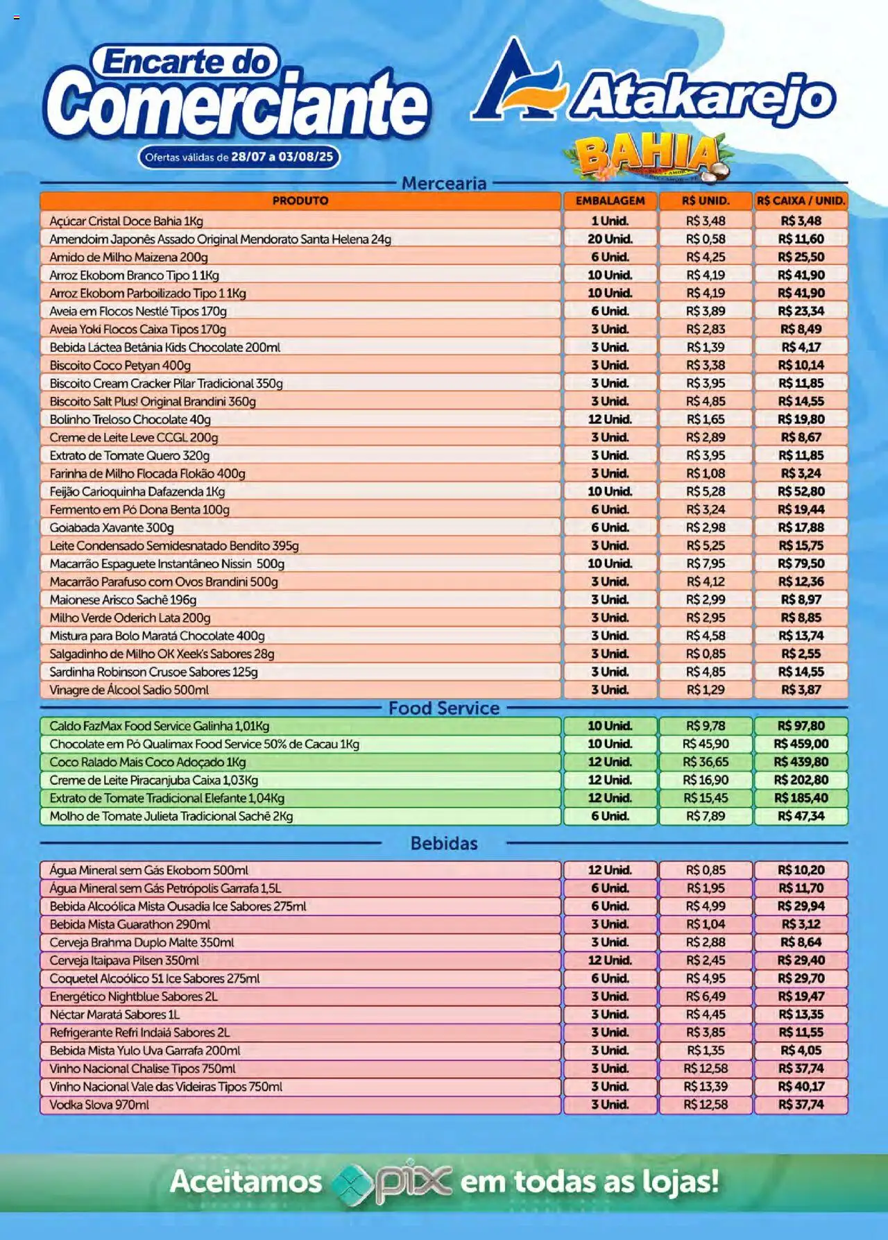 Atakarejo Folheto - válido de 28.07.2025 | Página: 1 | Produtos: Milho verde, Leite, Ovos, Maionese