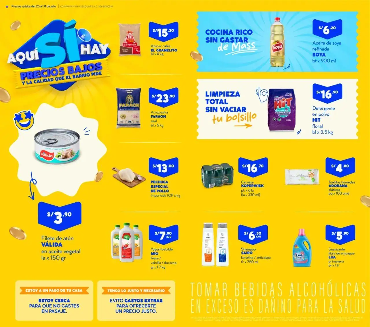 Catálogo Mass válido desde 25.07.2025 | Página: 1 | Productos: Detergente, Yogurt, Cerveza, Arroz