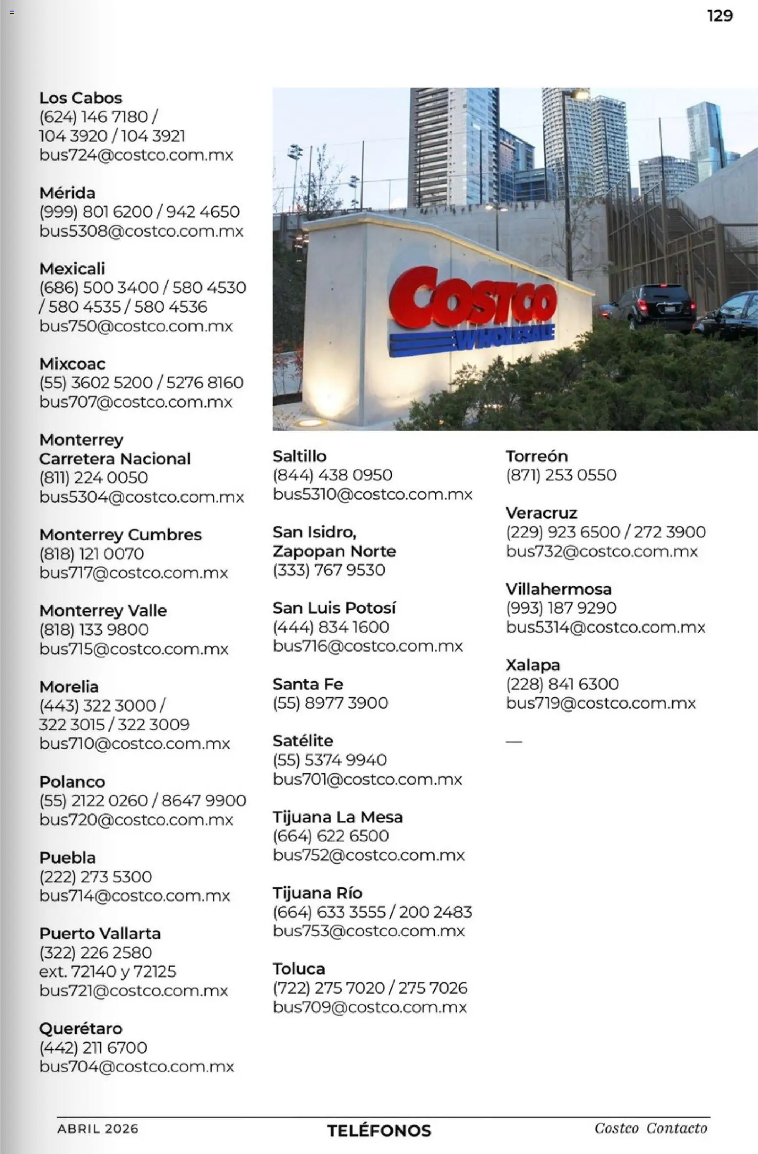 Nuevas ofertas de Costco válidas en toda la República Mexicana desde el 01.04.2026. ¡Encuentra las mejores ofertas en Costco Revista Abril 2026! | Página: 129 | Productos: Mesa, Satélite