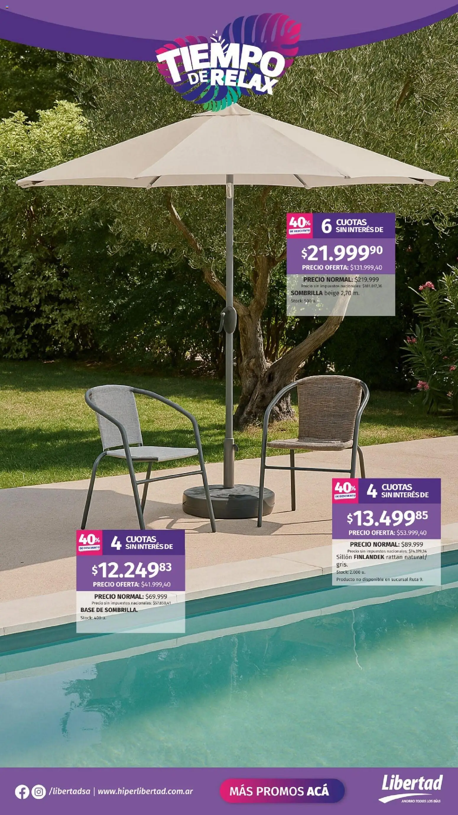 Hipermercado Libertad - Tiempo Relax  │ válido desde el 14.11.2025 | Página: 6 | Productos: Sillón, Sombrilla