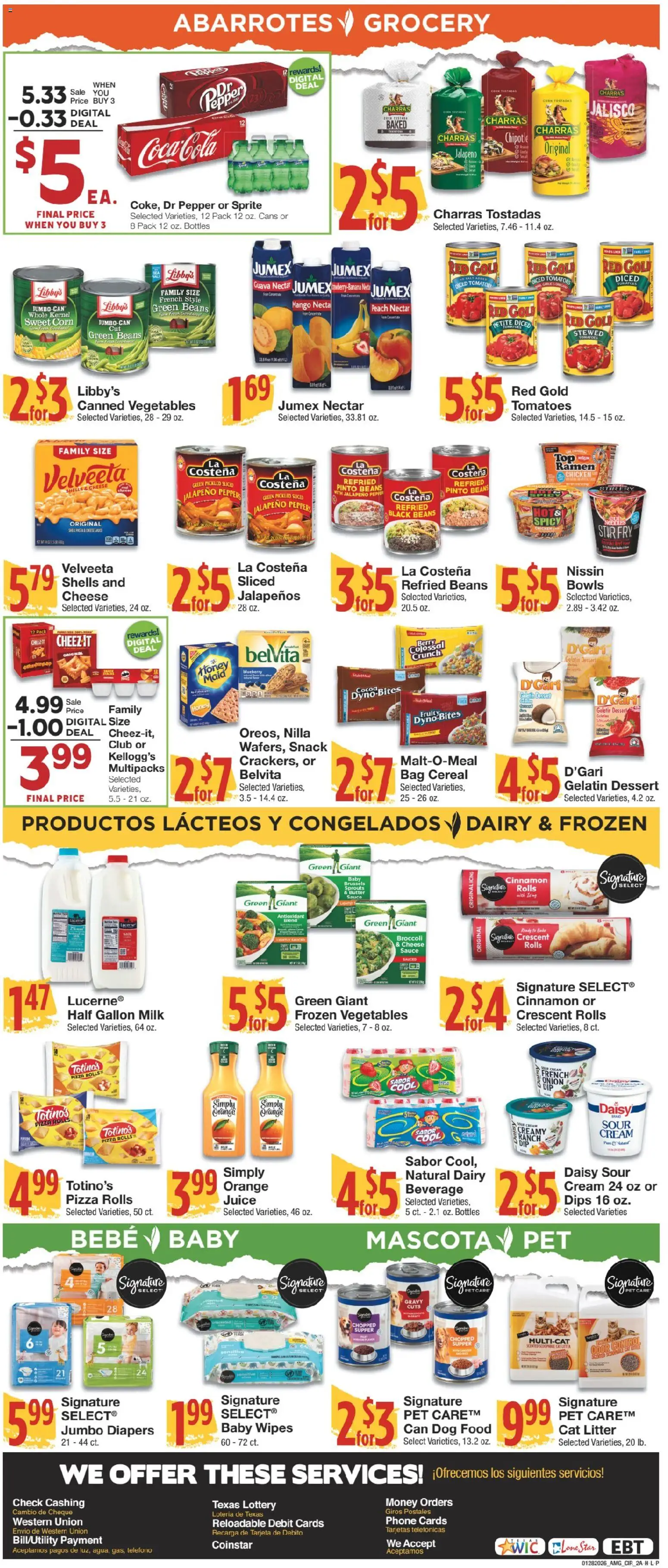 United Supermarkets Ad - valid from 27.01.2026 | Page: 2 | Products: Peppers, Tomatoes, Vegetables, Bag