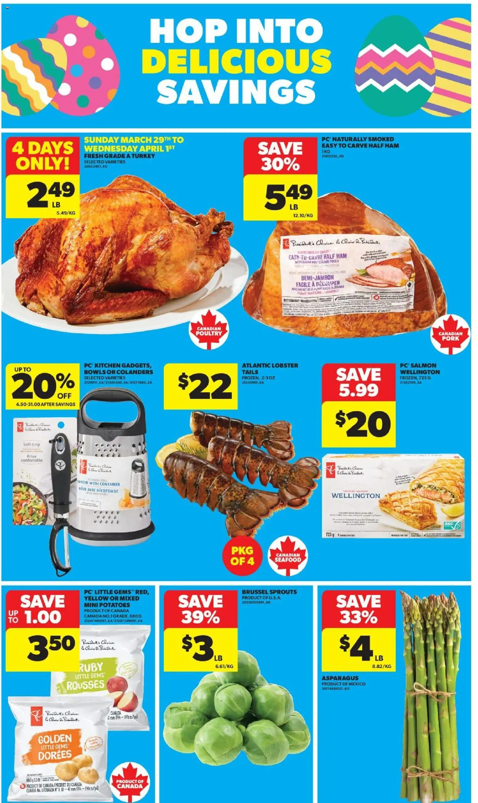 Real Canadian Superstore flyer valid from 26.03.2026 | Page: 10 | Products: Turkey, Potatoes, Ham, Pork