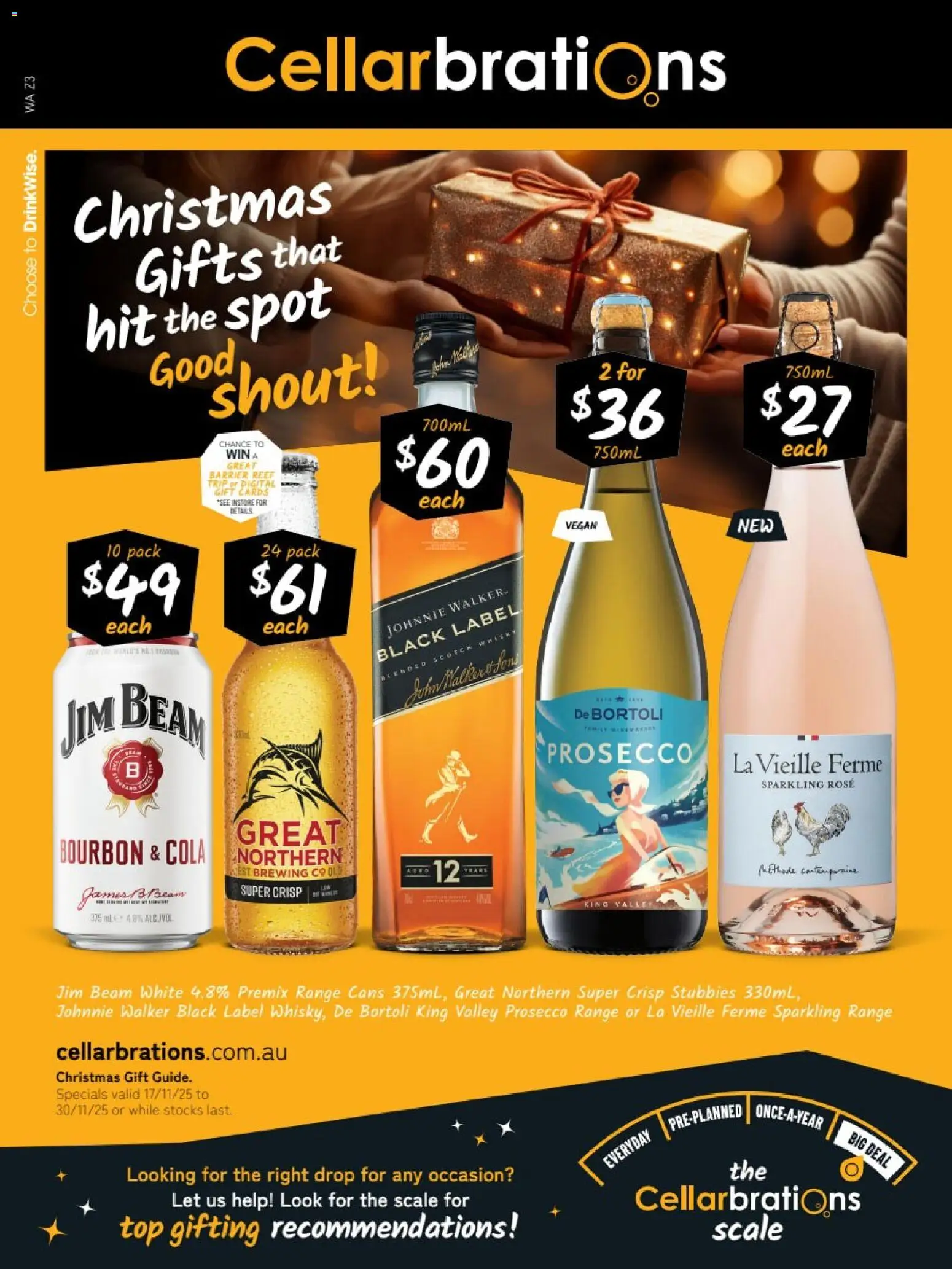 Cellarbrations catalogue - valid from 17.11.2025 | Page: 1 | Products: Bourbon, Scotch, Digital, Scale