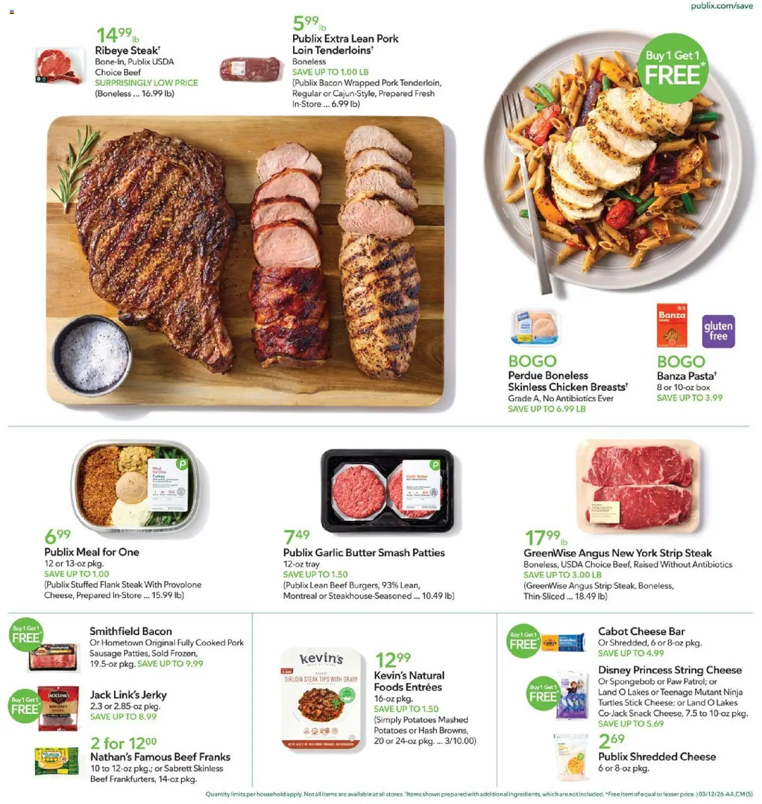 Publix Weekly Ad - valid from 11.03.2026 | Page: 5 | Products: Box, Butter, Cheese, Sausage