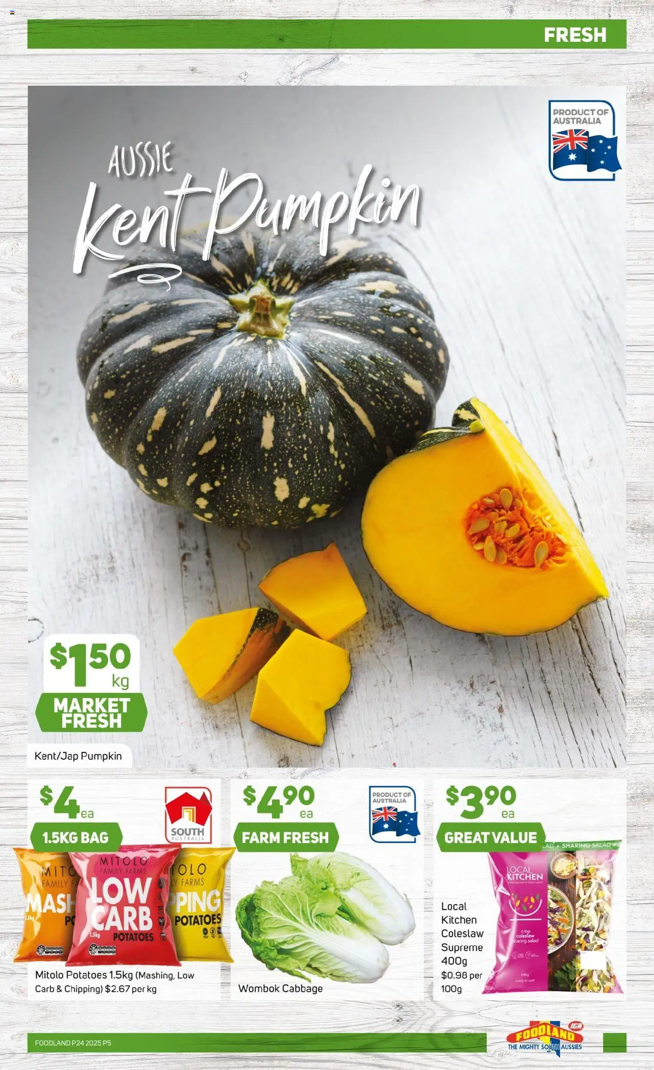 Foodland catalogue - valid from 11.06.2025 | Page: 5 | Products: Salad, Cabbage, Pumpkin, Bag