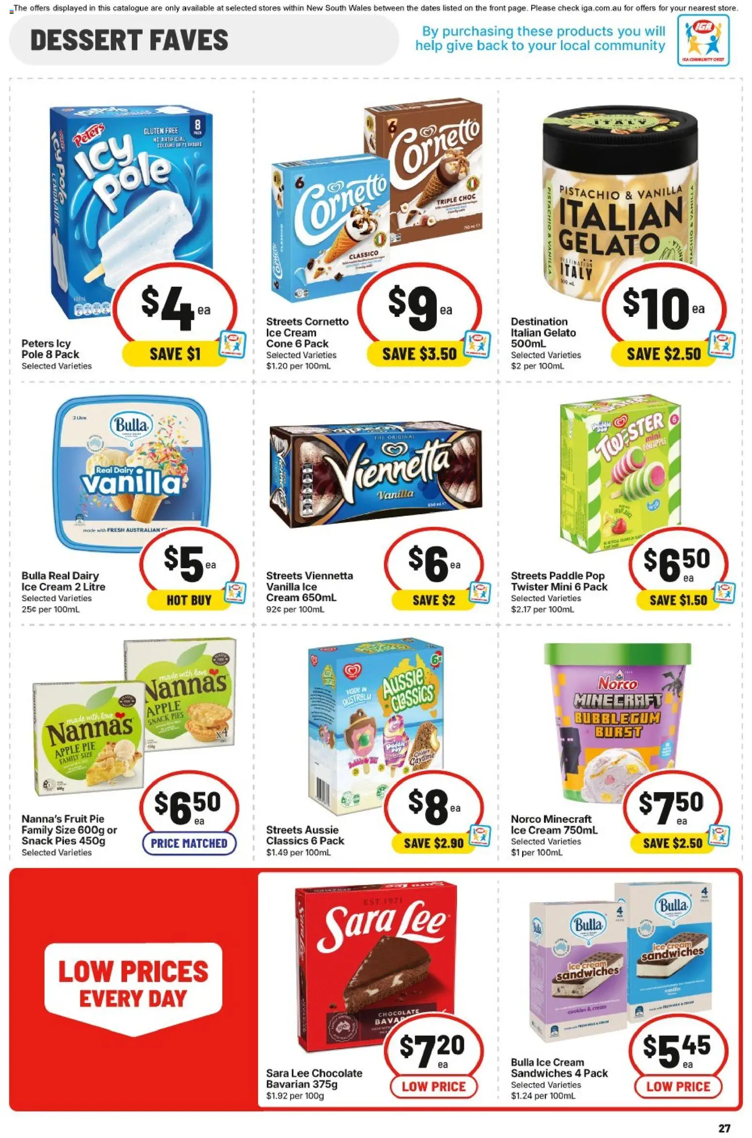 IGA catalogue - valid from 11.03.2026 | Page: 26 | Products: Dairy, Chocolate, Ice cream, Pies