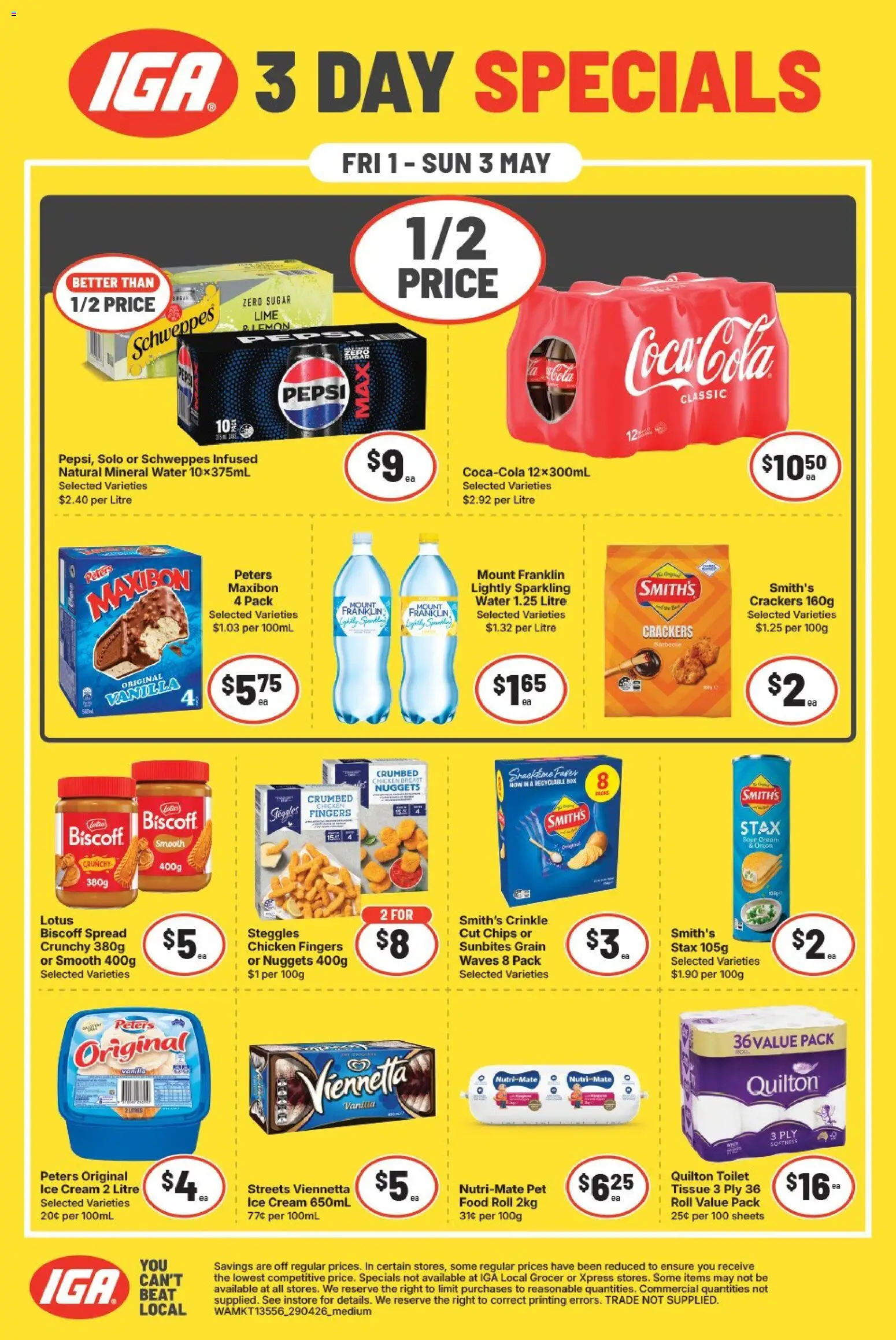 IGA catalogue - valid from 29.04.2026 | Page: 16 | Products: Toilet, Crackers, Coca Cola, Sugar