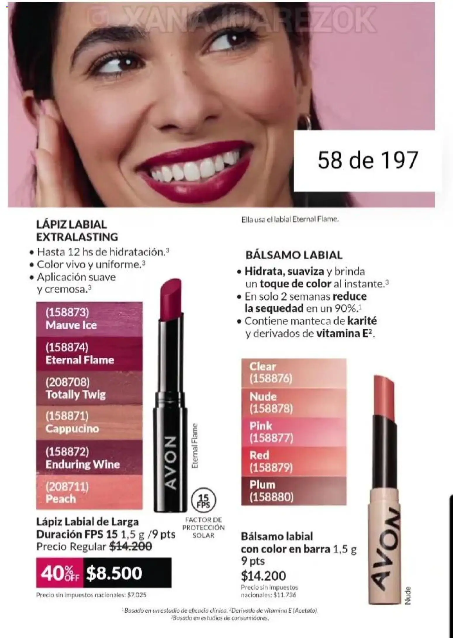 Catálogo AVON Campaña 15/2025 │ válido desde el 23.10.2025 | Página: 52 | Productos: Lápiz labial, Bálsamo, Manteca