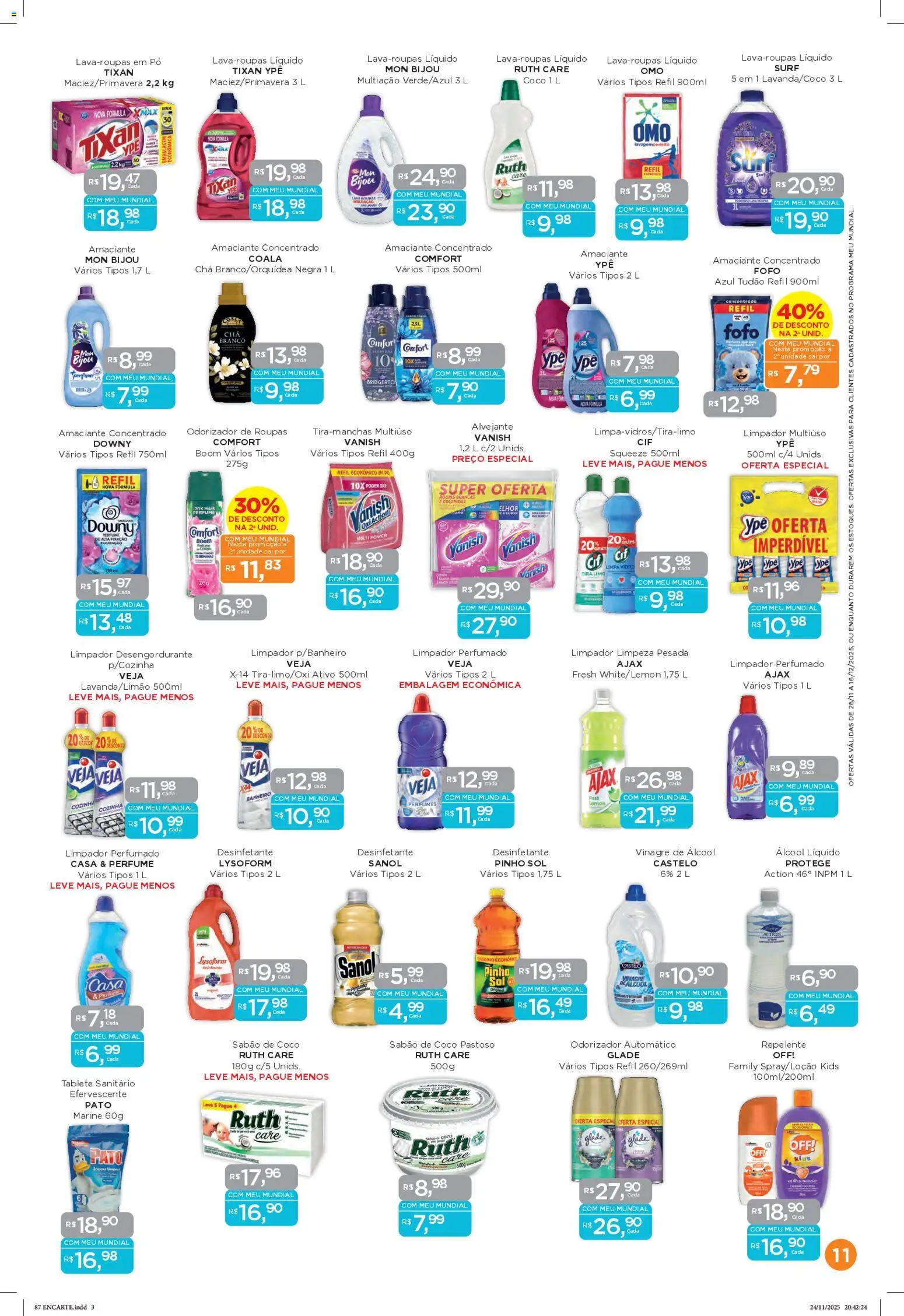 Mundial Folheto - válido de 28.11.2025 | Página: 11 | Produtos: Perfume, Alvejante, Vinagre, Chá