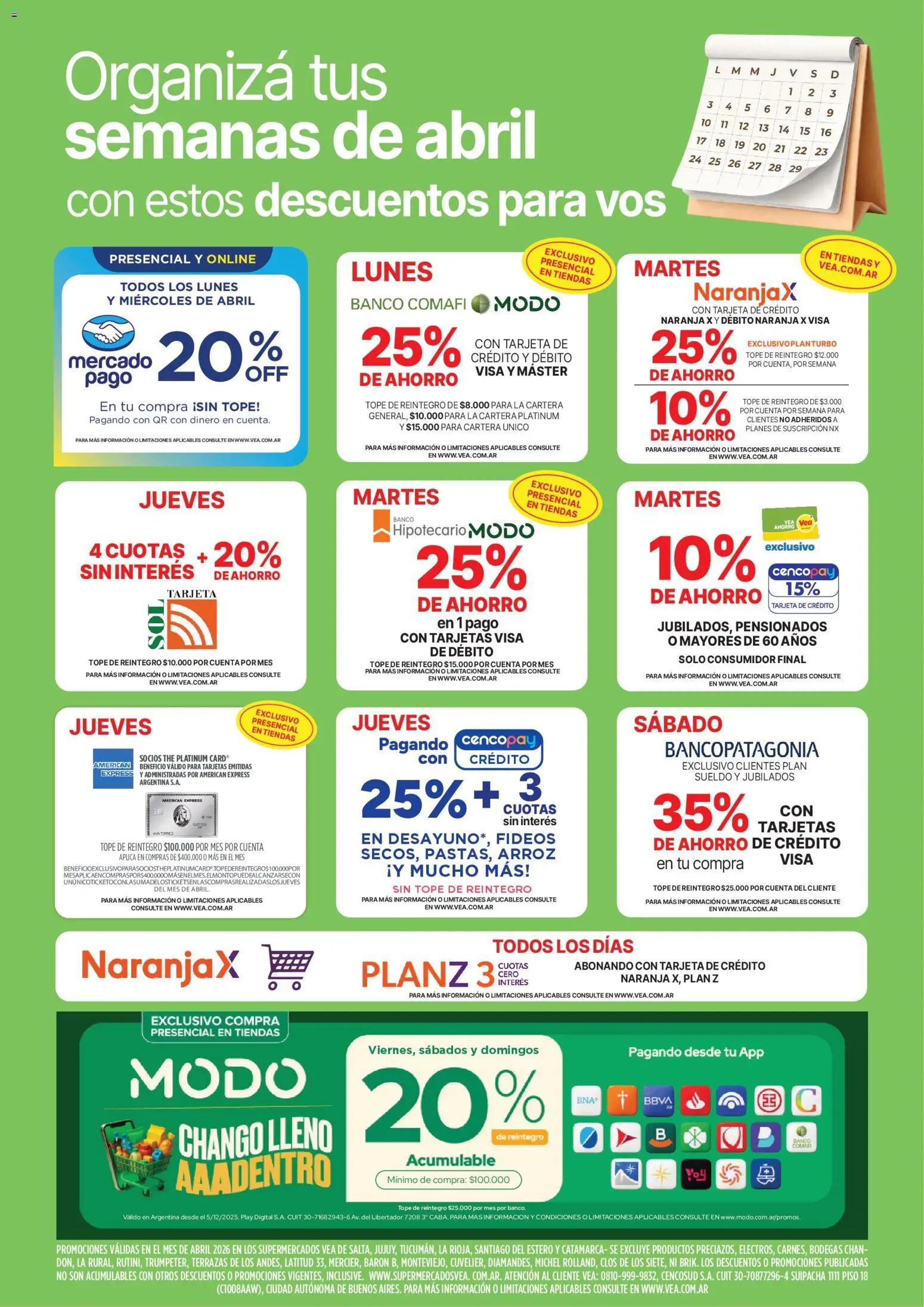 Vea - Oferta fin de semana │ válido desde el 24.04.2026 | Página: 9 | Productos: Cartera, Banco, Arroz, Fideos