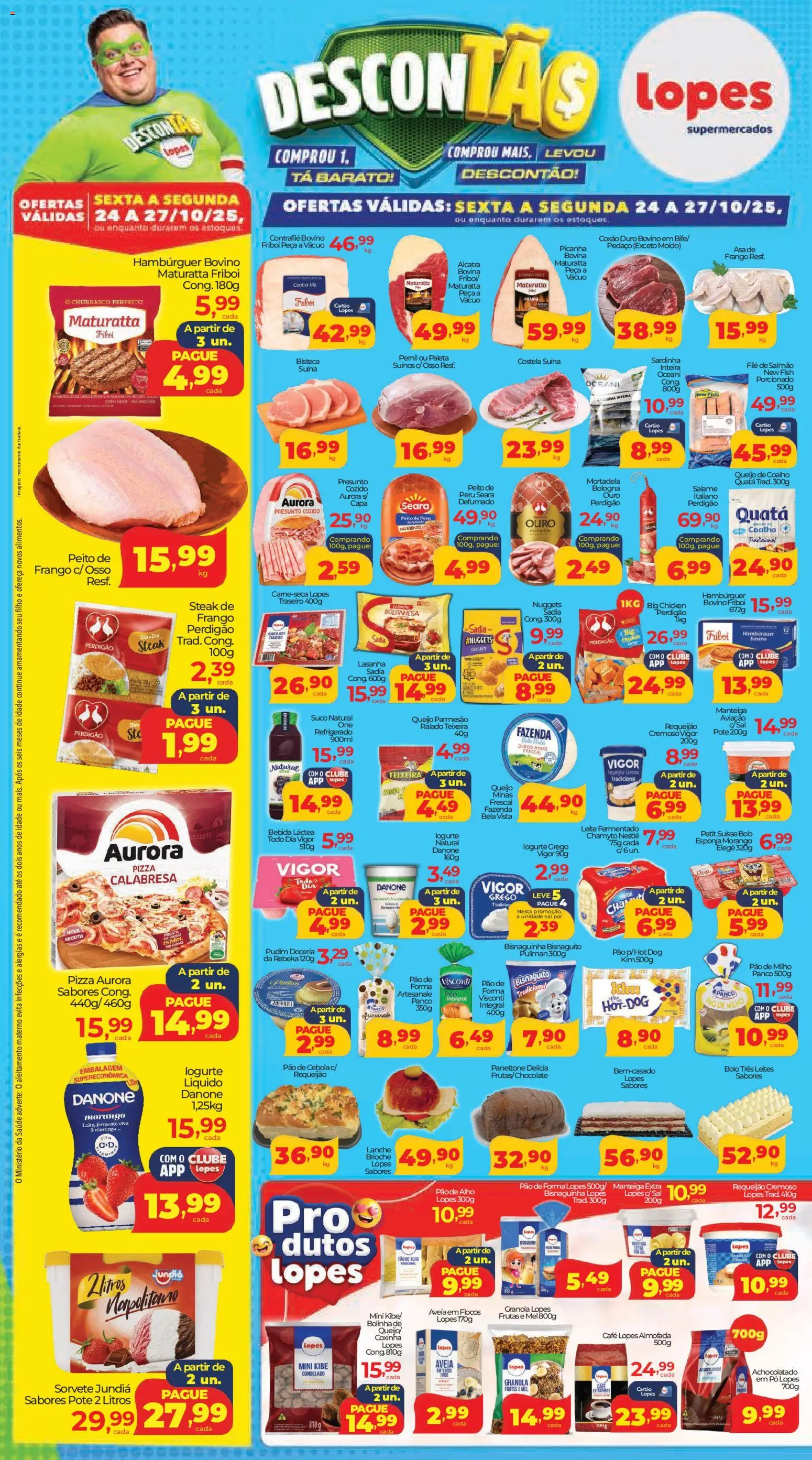 Lopes Supermercados Folheto - válido de 24.10.2025 | Página: 2 | Produtos: Picanha, Café, Pão de forma, Queijo parmesão