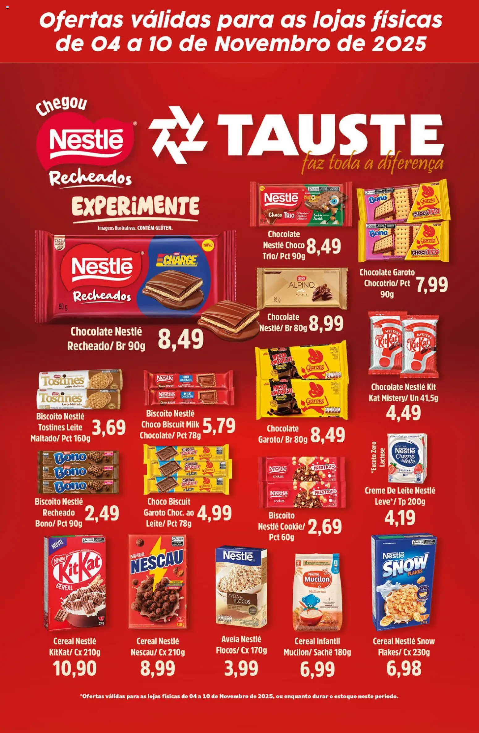 Tauste Folheto - válido de 04.11.2025 | Página: 1 | Produtos: Biscoito, Leite, Creme de leite, Cookies