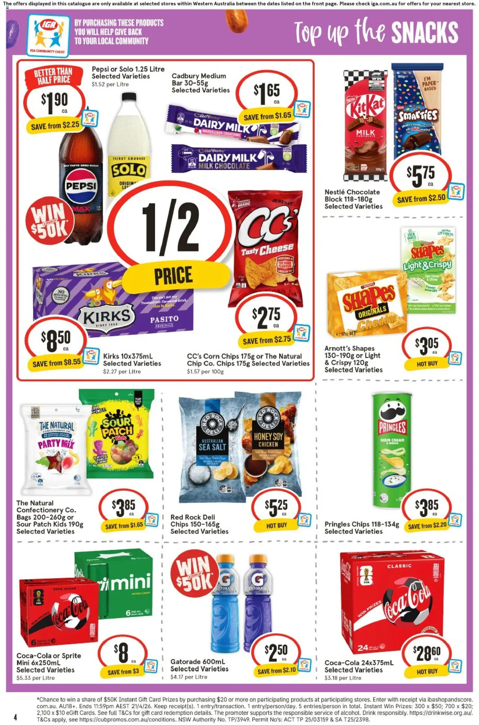 IGA catalogue - valid from 18.03.2026 | Page: 4 | Products: Apples, Lamb, Mushrooms, Steak