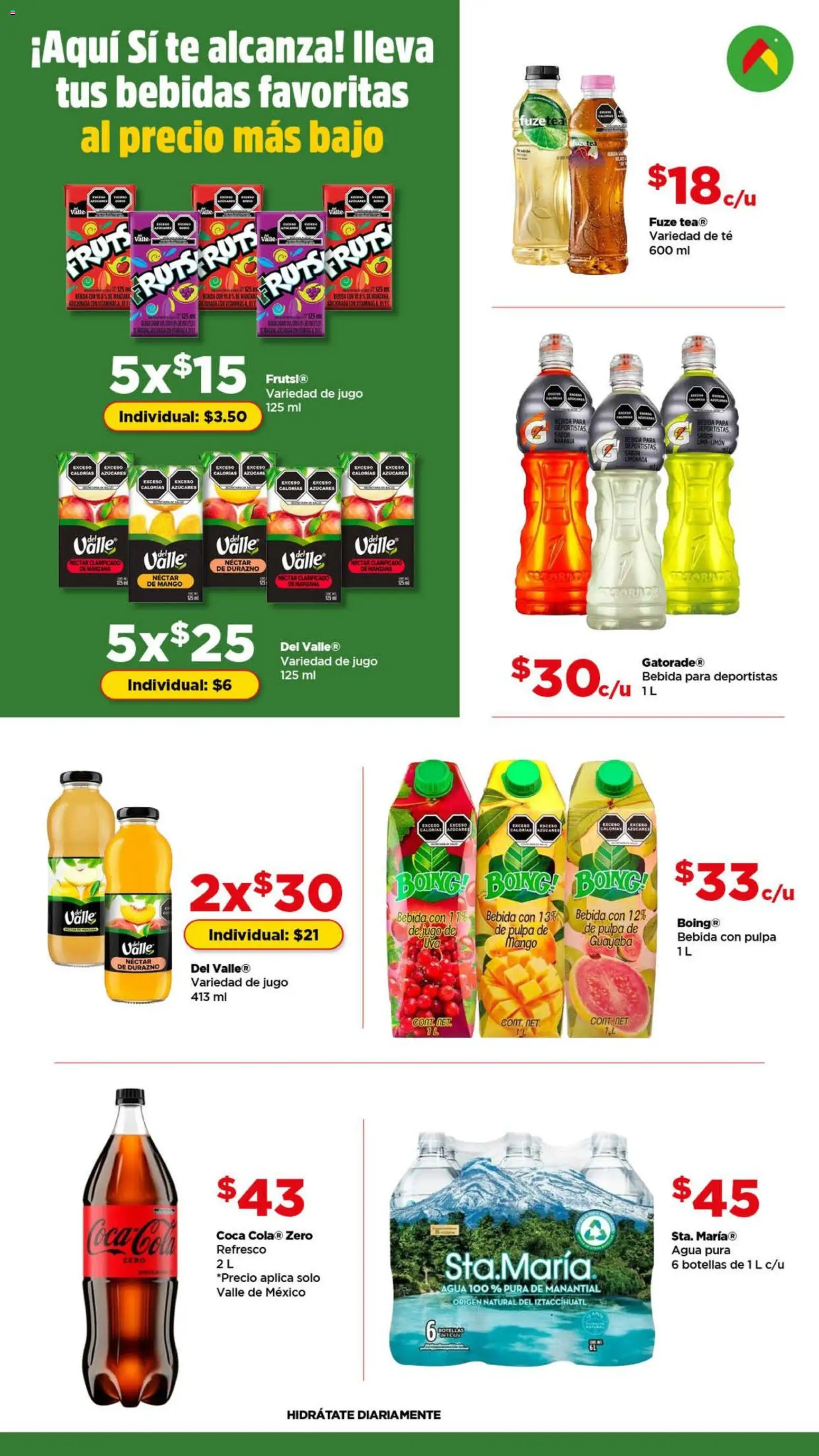 Nuevas ofertas de Bodega Aurrerá válidas en toda la República Mexicana desde el 22.04.2026. ¡Encuentra las mejores ofertas en Bodega Aurrerá folleto Aprovecha todo para tu desayuno! | Página: 5 | Productos: Durazno, Refresco, Col, Mango