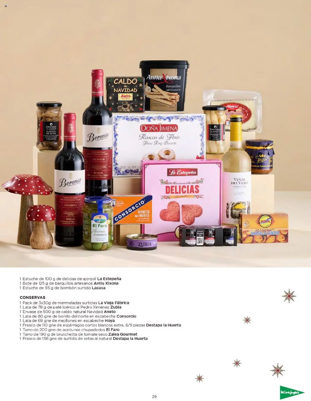 Nuevas ofertas de El Corte Inglés válidas en toda la República Mexicana desde el 03.10.2025. ¡Encuentra las mejores ofertas en El Corte Inglés - Catálogo Cestas Navidad 2025! | Página: 29 | Productos: Aceitunas, Frasco, Espárragos, Paté