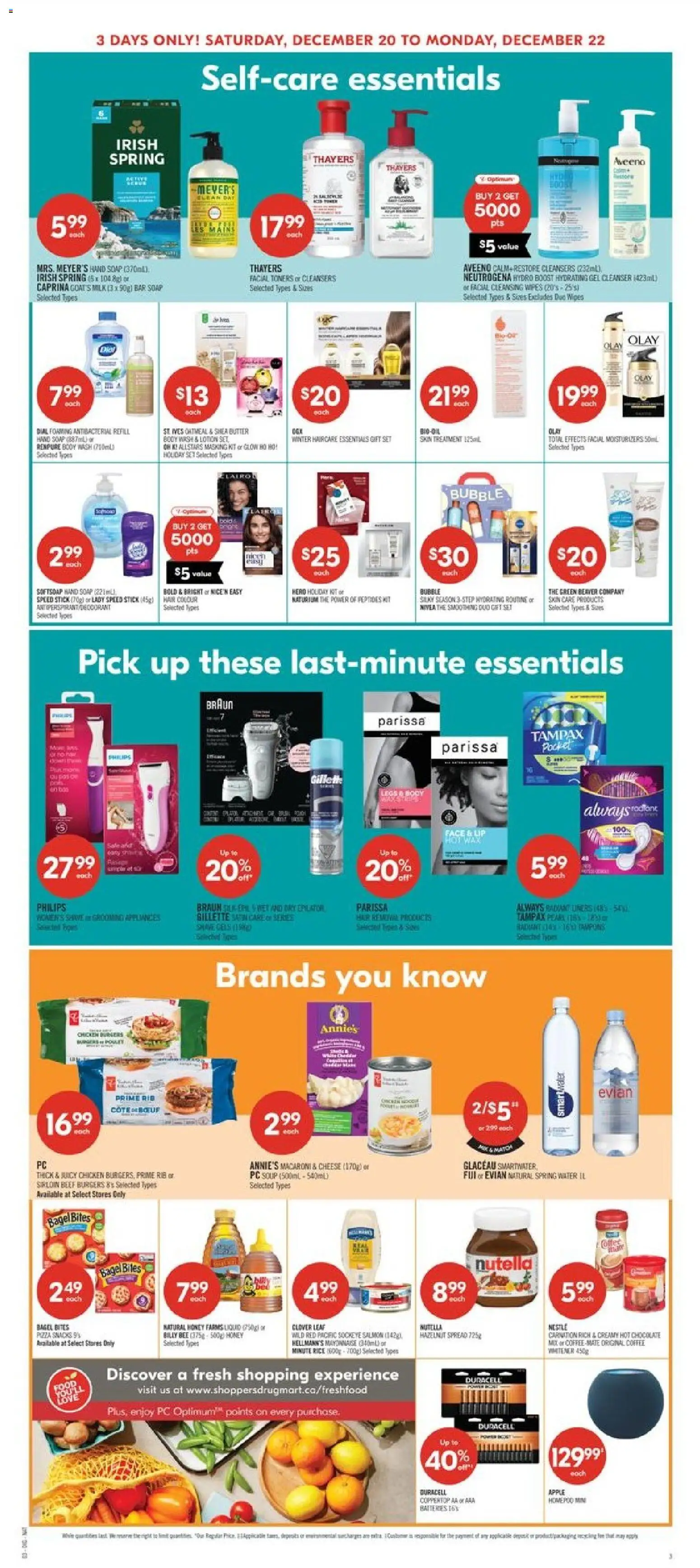 Shoppers flyer valid from 20.12.2025 | Page: 14 | Products: Rice, Epilator, Soap, Chicken