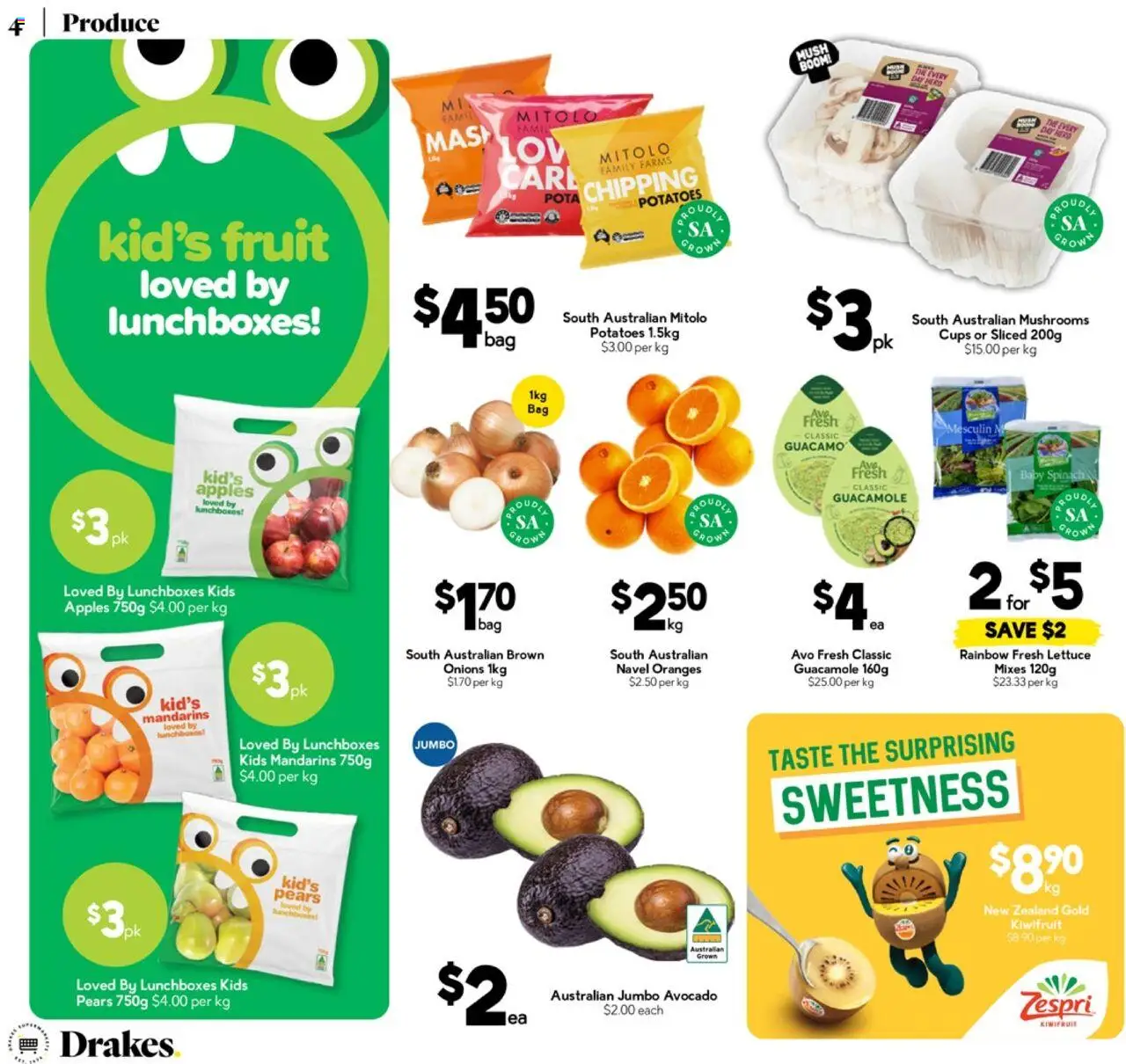 Drakes catalogue - valid from 16.07.2025 | Page: 4 | Products: Cups, Apples, Mandarins, Spinach