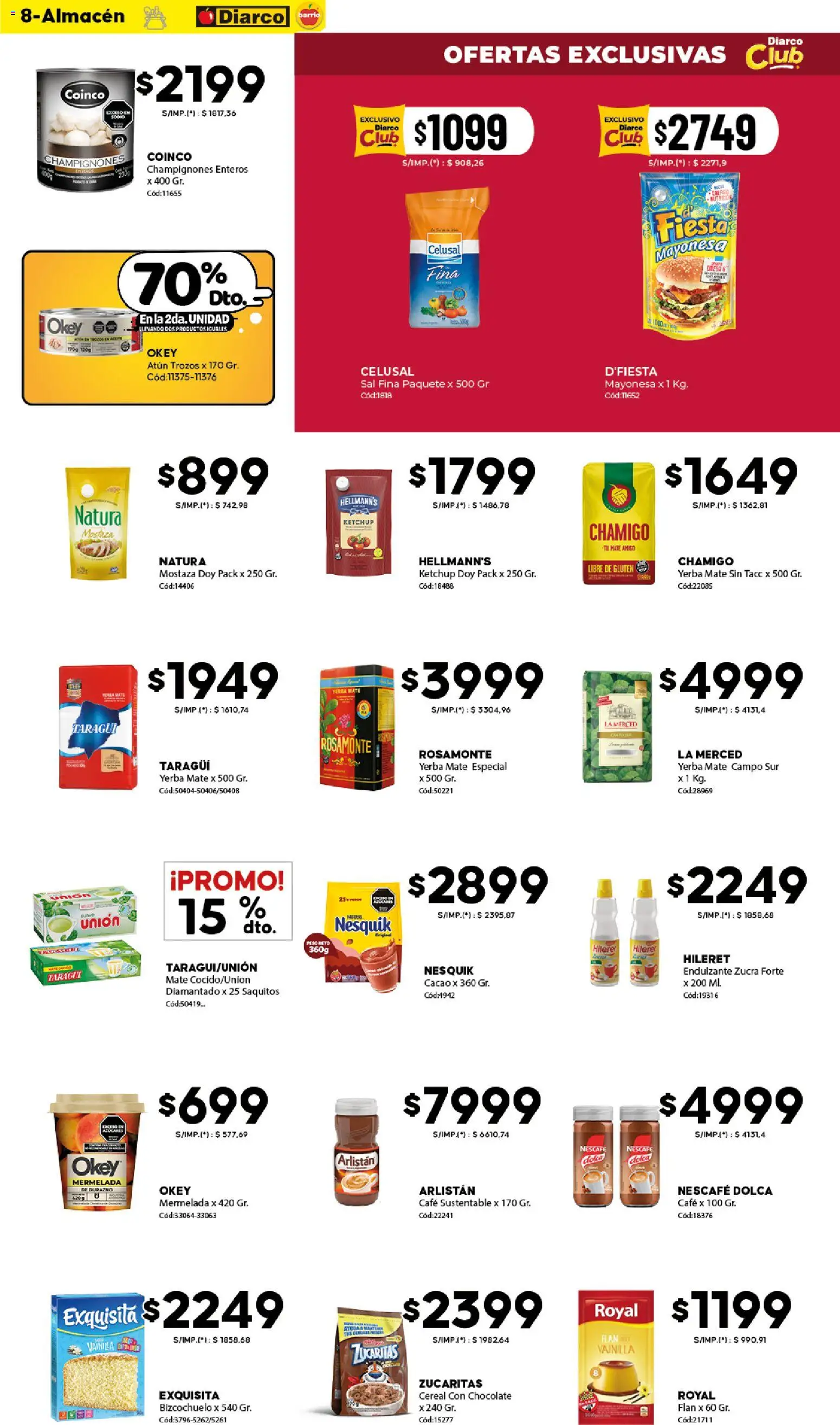 Diarco - Ofertas Diarco Barrio │ válido desde el 13.04.2026 | Página: 8 | Productos: Mate, Durazno, Ketchup, Cacao
