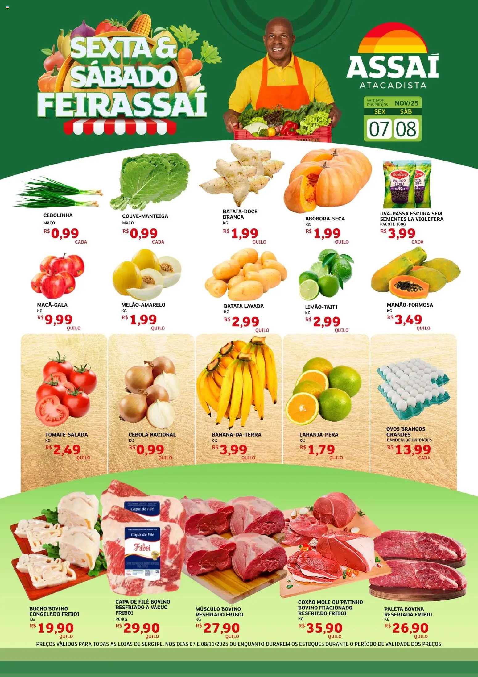 Assaí Atacadista Folheto - válido de 07.11.2025 | Página: 1 | Produtos: Cebola, Ovos, Bandeja, Batata