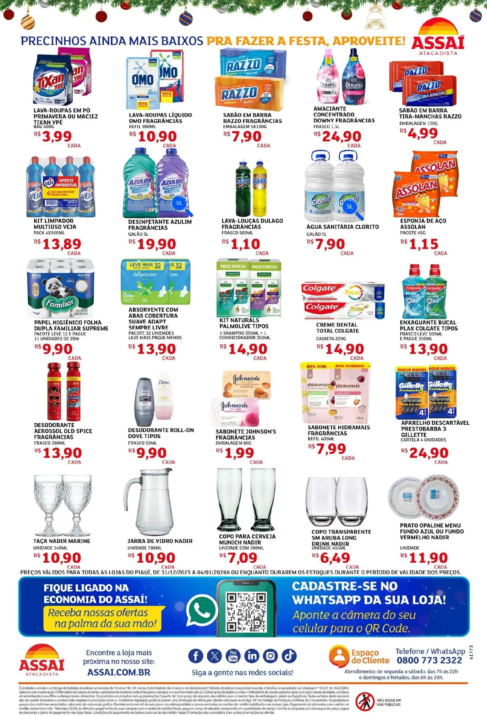 Assaí Atacadista Folheto - válido de 31.12.2025 | Página: 4 | Produtos: Shampoo, Azulim, Creme, Dove