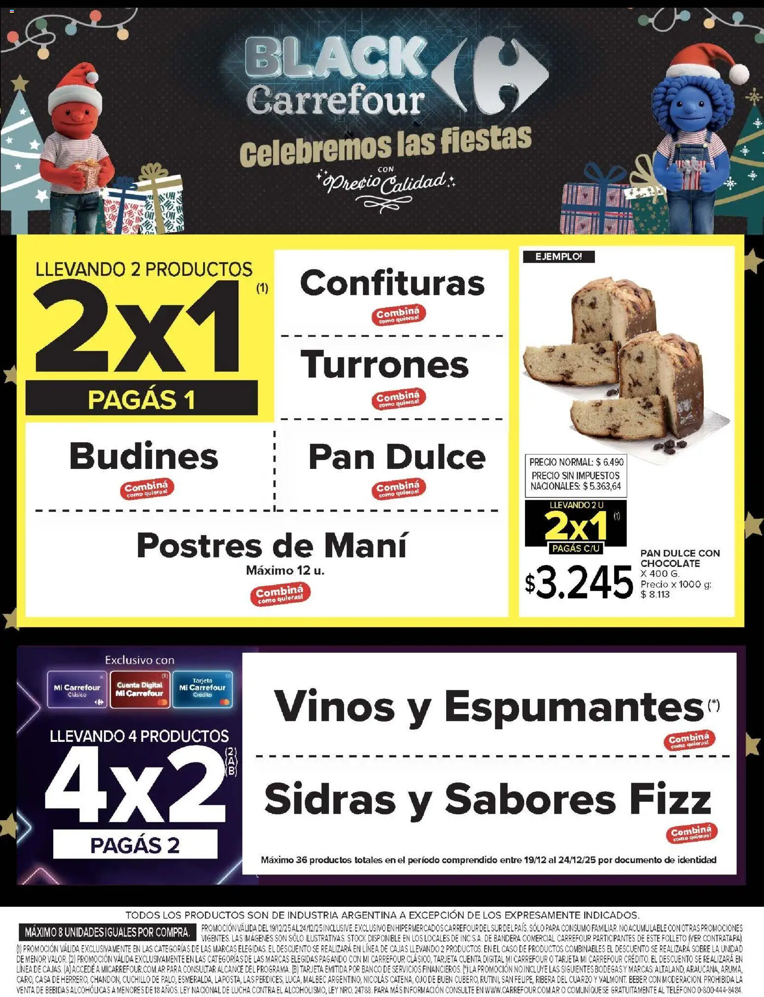 Carrefour ofertas │ válido desde el 19.12.2025 | Página: 3 | Productos: Teléfono, Sobre, Mani, Chocolate