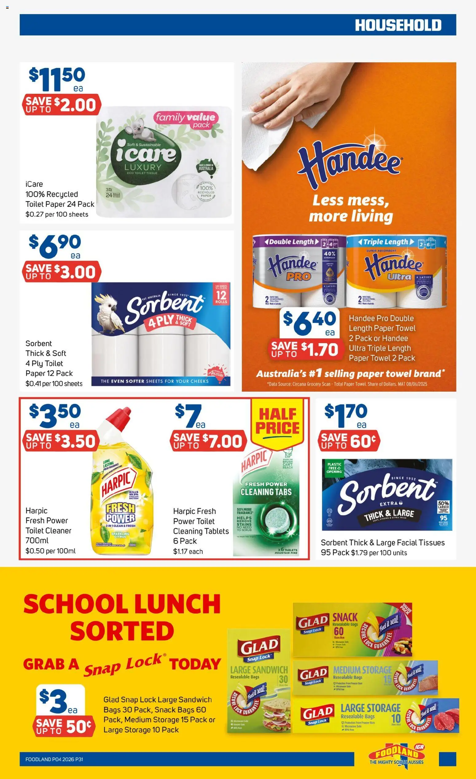 Foodland catalogue - valid from 21.01.2026 | Page: 31 | Products: Household, Brush, Cleaner, Toilet paper