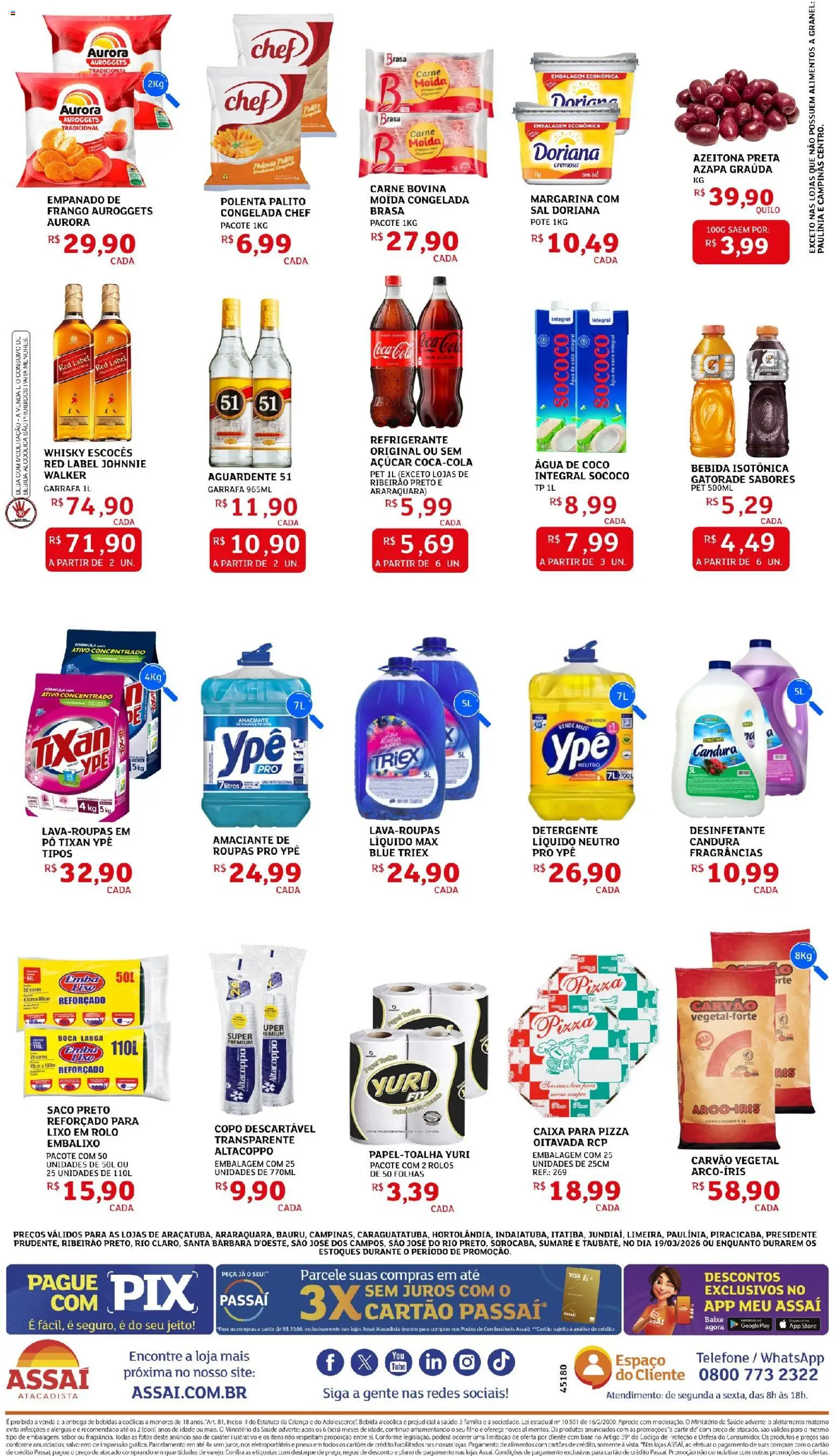 Assaí Atacadista ofertas - SP Folheto - válido de 19.03.2026 | Página: 2 | Produtos: Gatorade, Pneus, Sal, Frango
