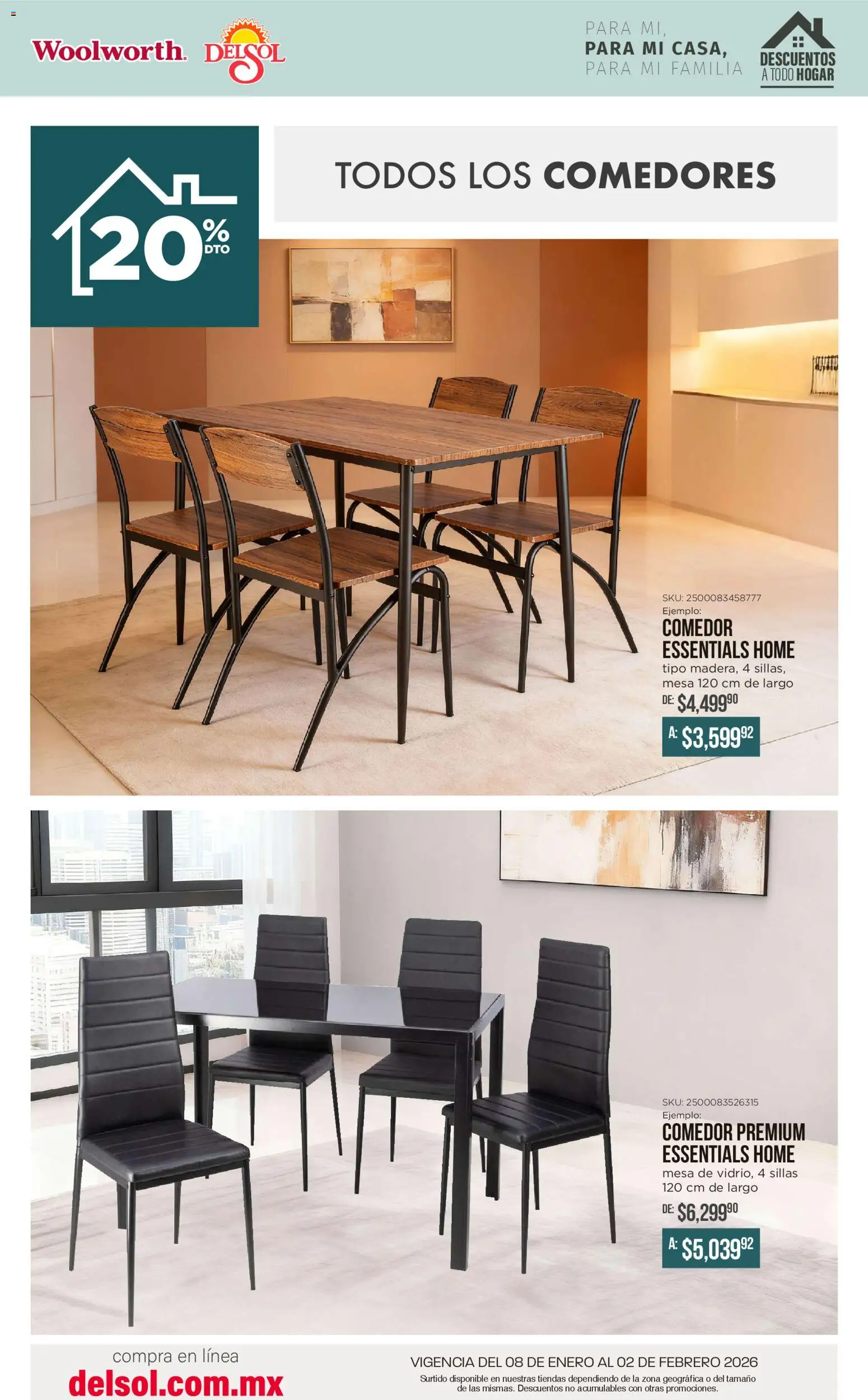 Nuevas ofertas de Del Sol y Woolworth válidas en toda la República Mexicana desde el 08.01.2026. ¡Encuentra las mejores ofertas en Del Sol y Woolworth catálogo Para mí, para mi casa, para mi familia! | Página: 15 | Productos: Mesa