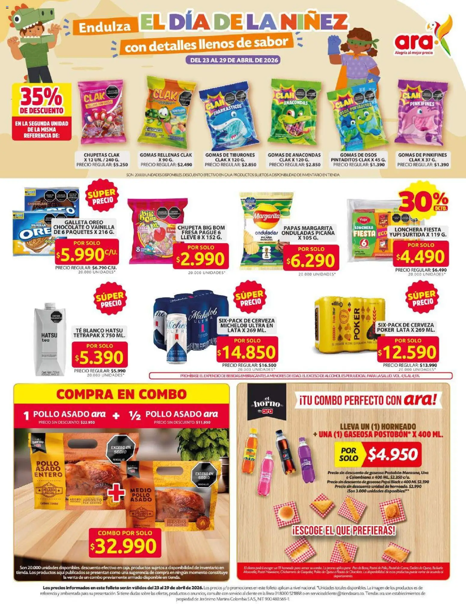 Ara revista - valida desde el 02.04.2026 | Página: 11 | Productos: Pollo, Esponja, Gaseosa, Gomas