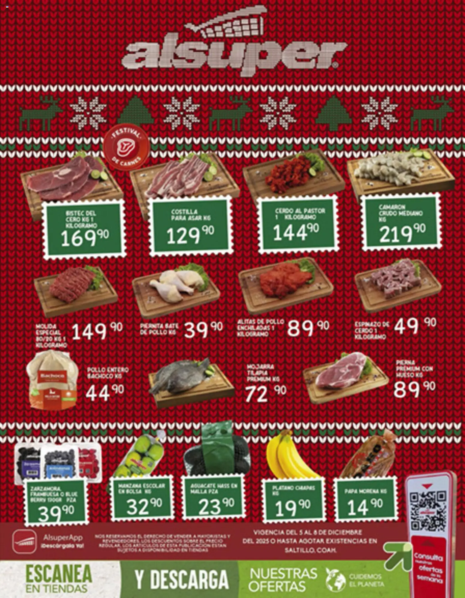 Nuevas ofertas de Alsuper válidas en toda la República Mexicana desde el 05.12.2025. ¡Encuentra las mejores ofertas en Alsuper folleto Saltillo! | Página: 1 | Productos: Pollo, Plátano, Bolsa, Malla