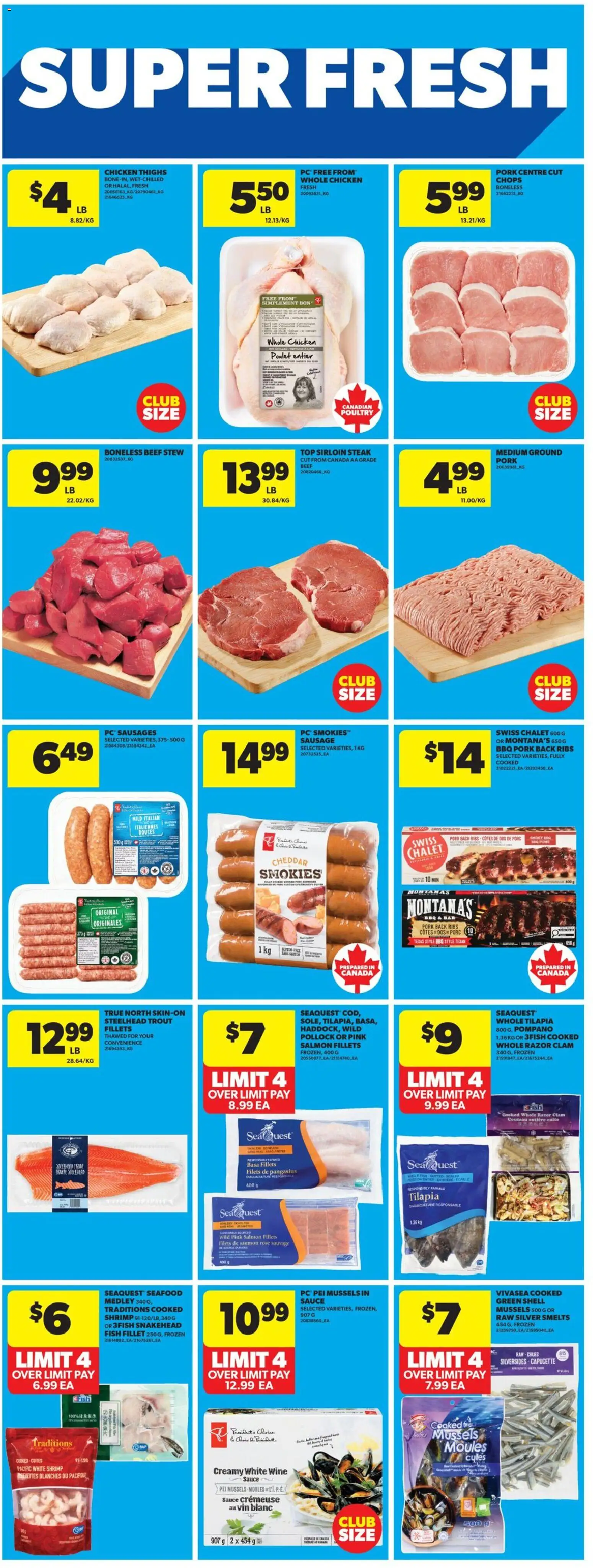 Real Canadian Superstore flyer valid from 01.01.2026 | Page: 17 | Products: Fish, PC, Chicken, Pork