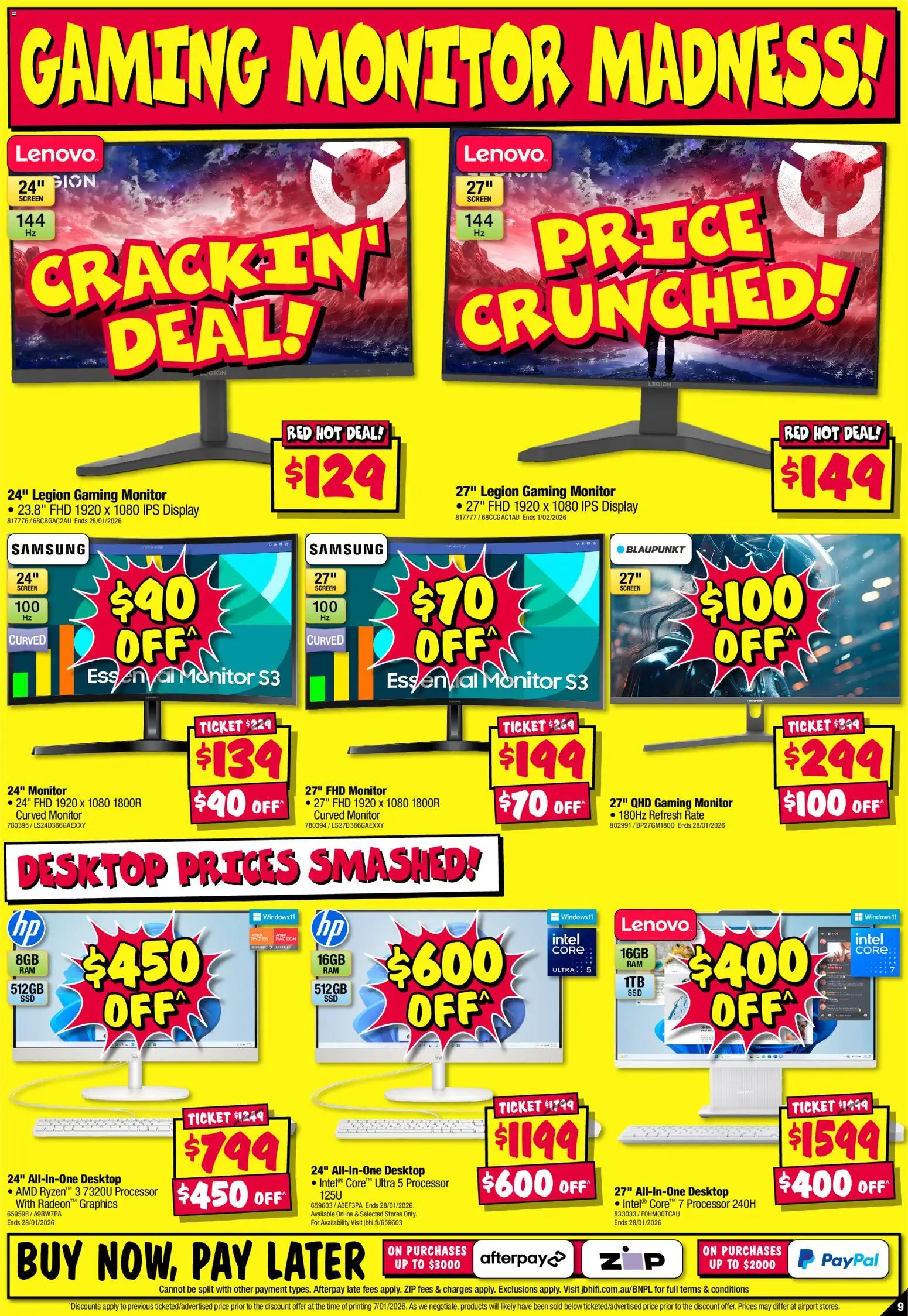JB Hi-Fi catalogue - valid from 15.01.2026 | Page: 9 | Products: Monitor, Desktop, Screen