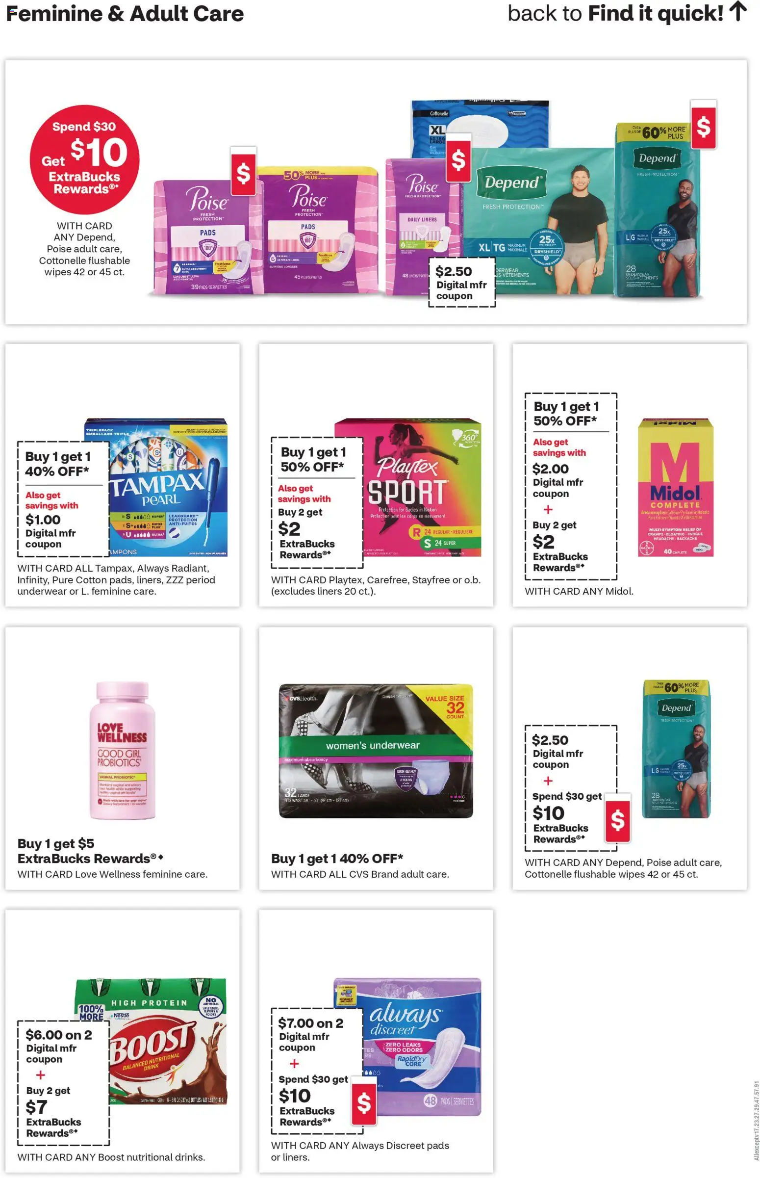 CVS Pharmacy Weekly Ad - AZ - valid from 05.04.2026 | Page: 7 | Products: Pads, Underwear