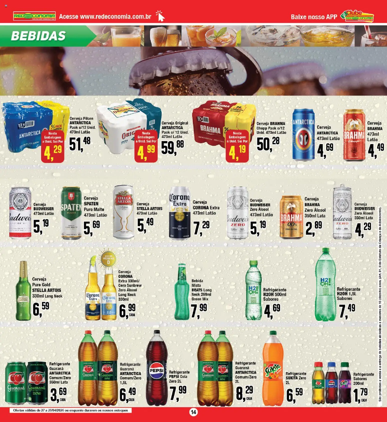 RedEconomia Folheto - válido de 27.04.2026 | Página: 14 | Produtos: Guaraná, Cola, Bebida, Refrigerante