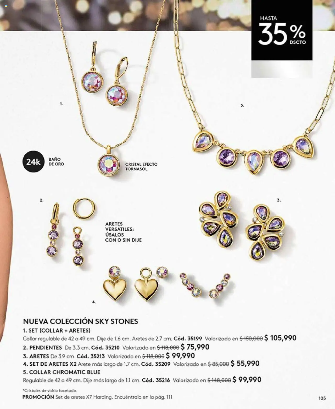 Ésika revista - valida desde el 14.10.2025 | Página: 105 | Productos: Aretes, Baño, Collar, Dije