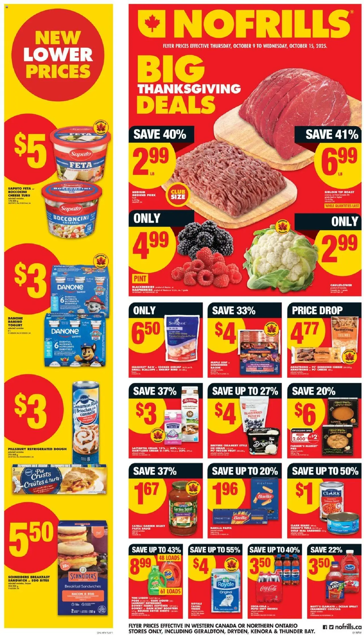 No Frills flyer valid from 09.10.2025 | Page: 1 | Products: Beef, Cutter, Pumpkin, Pork