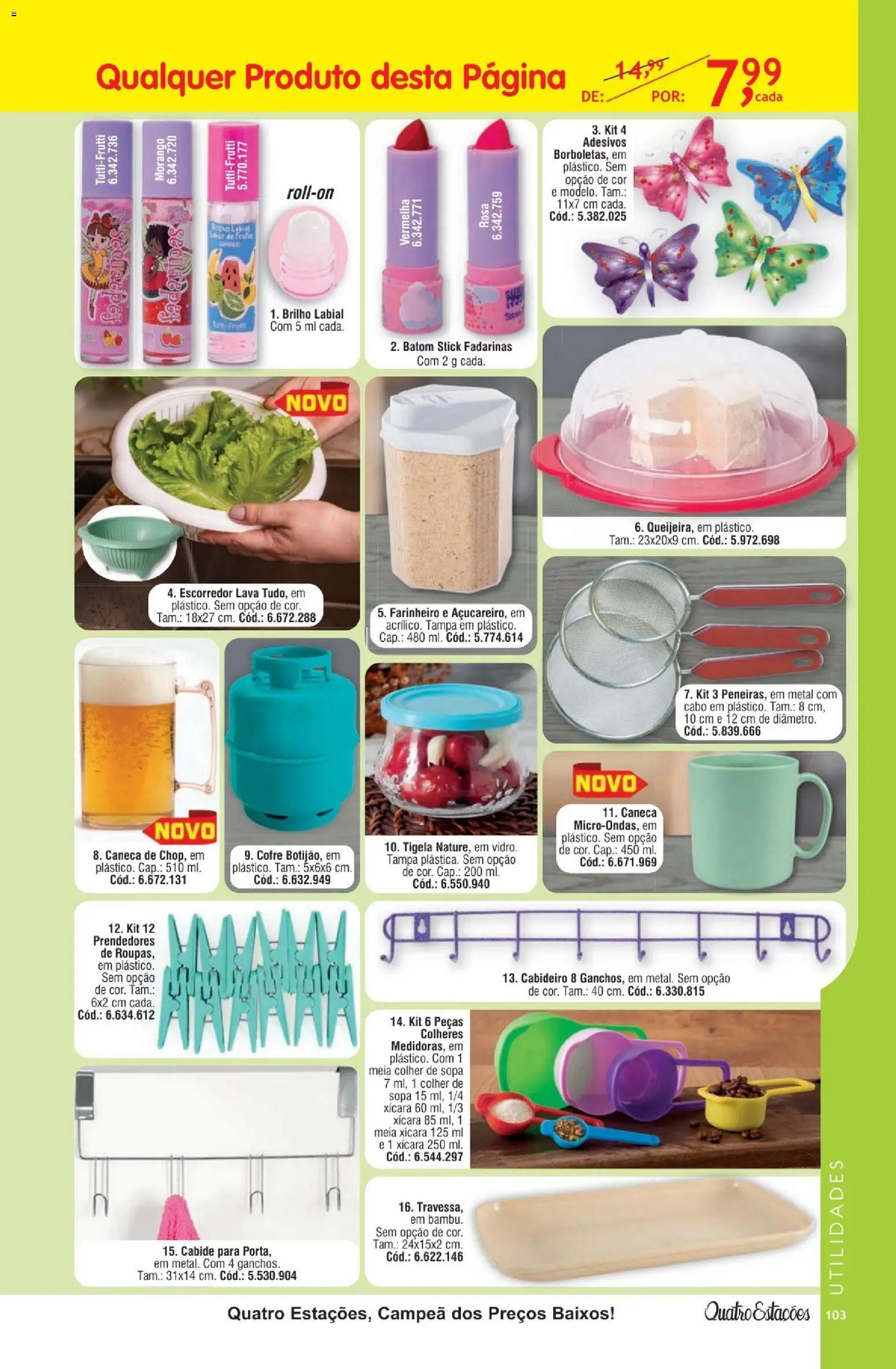 Quatro Estações Folheto - válido de 01.02.2026 | Página: 99 | Produtos: Escorredor, Colheres, Caneca, Cabo