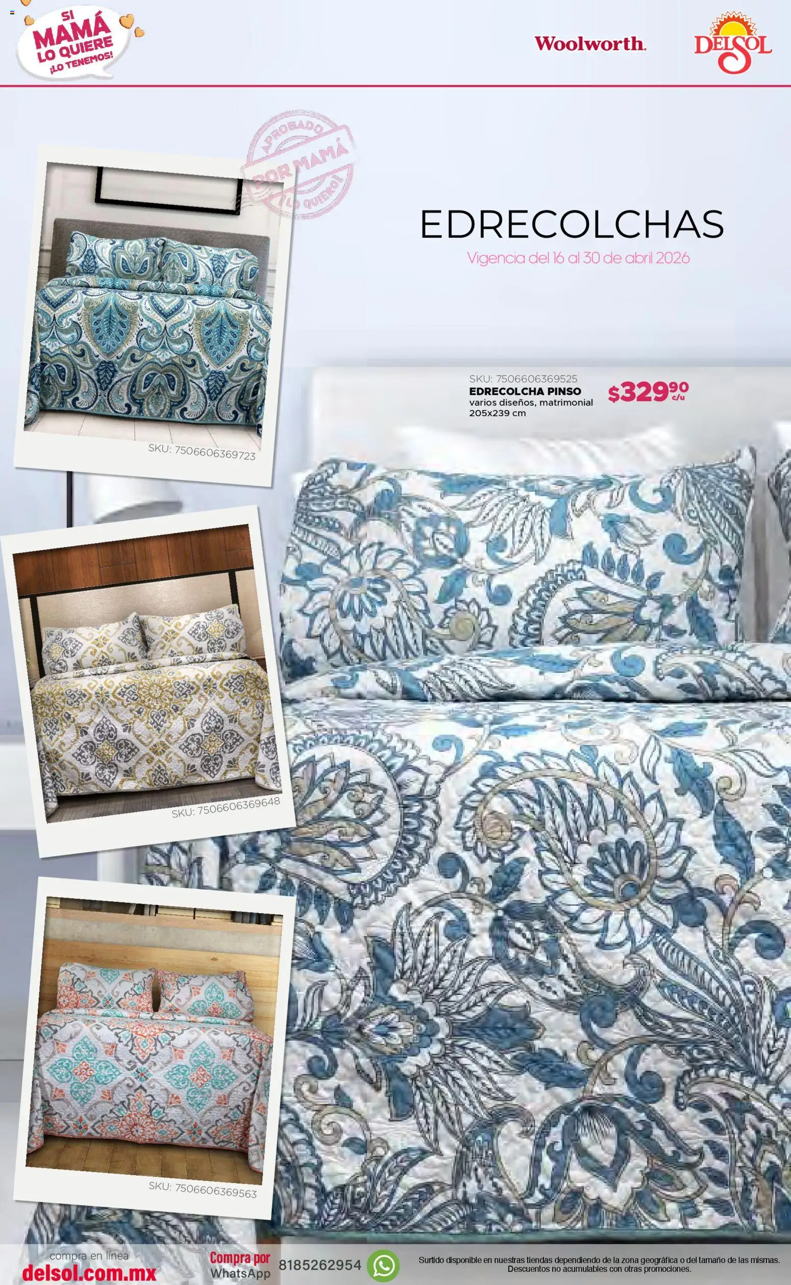 Nuevas ofertas de Del Sol y Woolworth válidas en toda la República Mexicana desde el 17.04.2026. ¡Encuentra las mejores ofertas en Del Sol y Woolworth katalog Madres ! | Página: 17