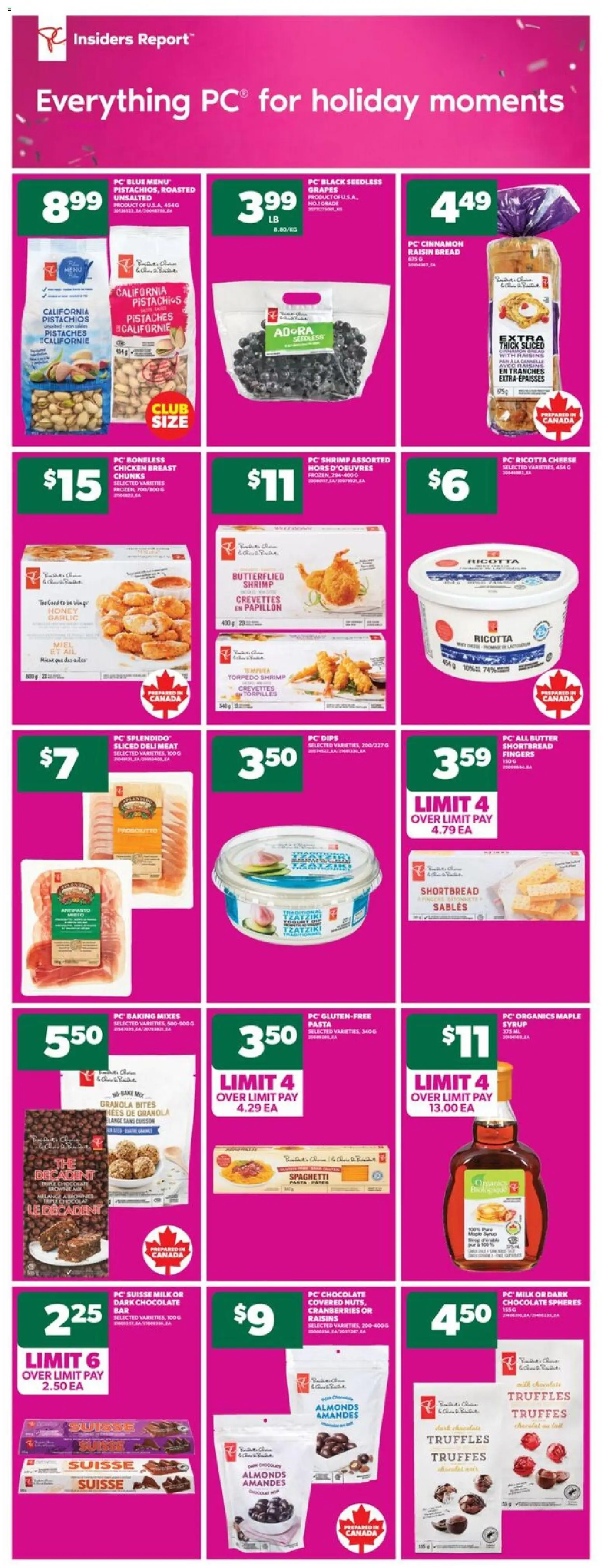 Real Canadian Superstore flyer valid from 20.11.2025 | Page: 9 | Products: Cheese, Bread, Chocolate, Chicken