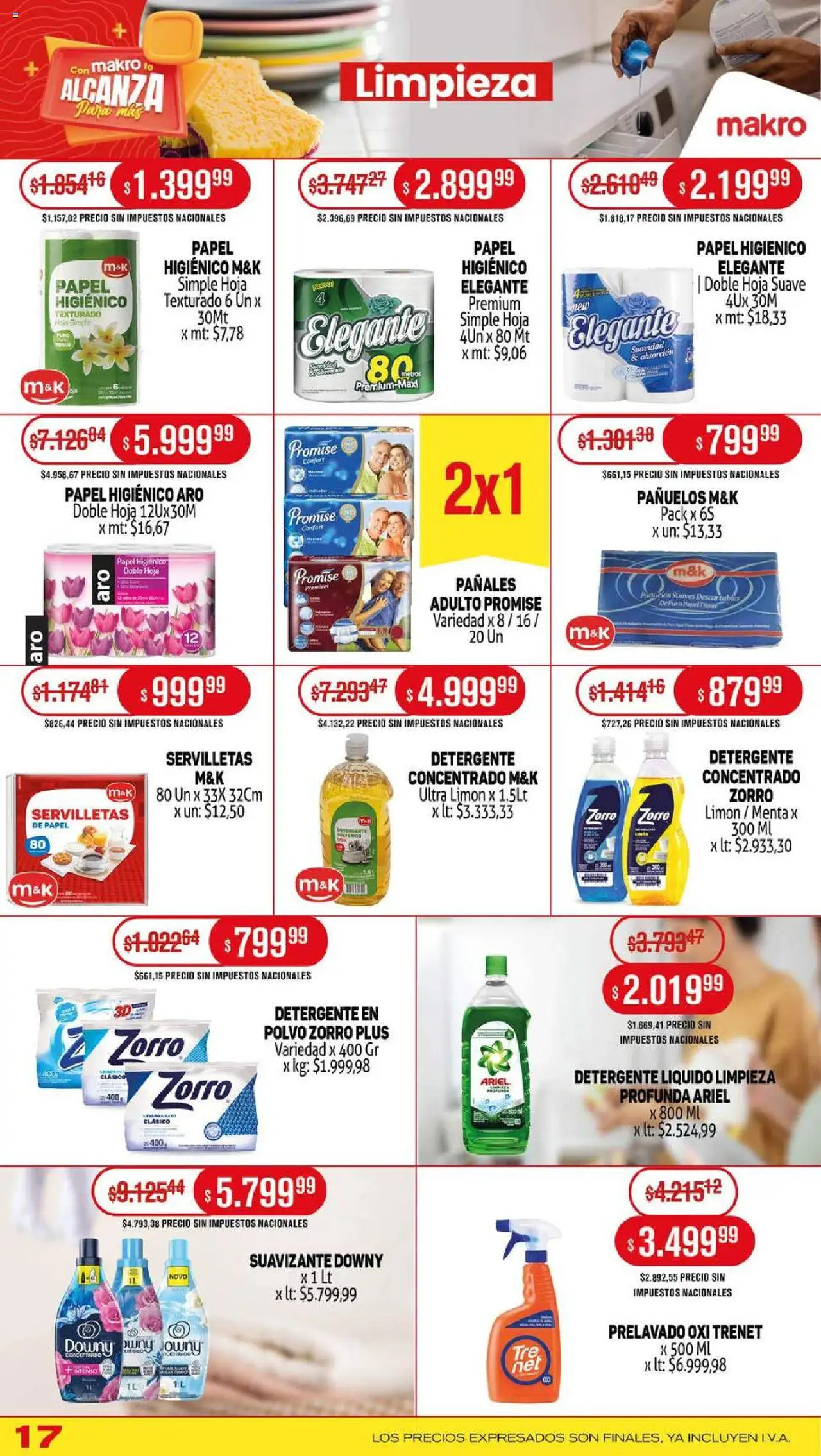 Makro ofertas │ válido desde el 07.08.2025 | Página: 17 | Productos: Papel higiénico, Polvo, Suavizante, Pañales