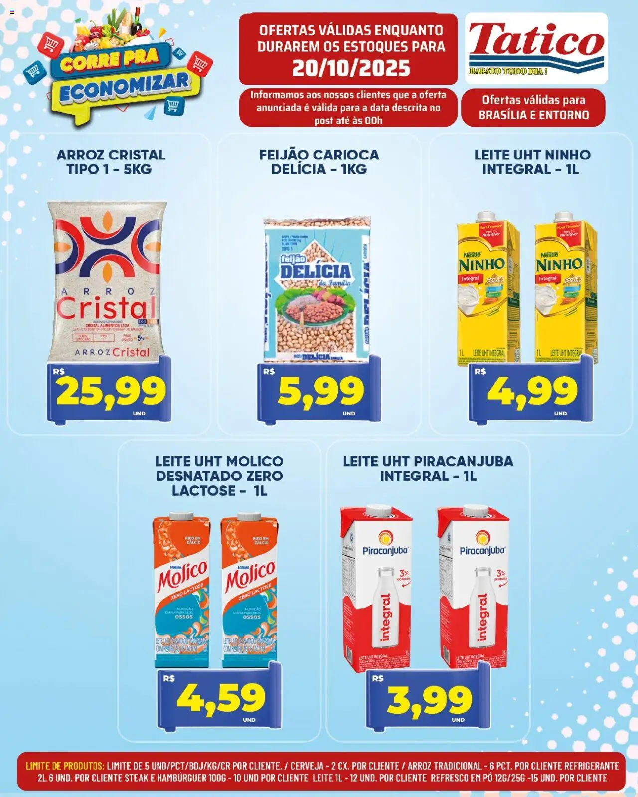 Tatico Folheto - válido de 20.10.2025 | Página: 2 | Produtos: Feijão, Leite, Arroz, Hambúrguer