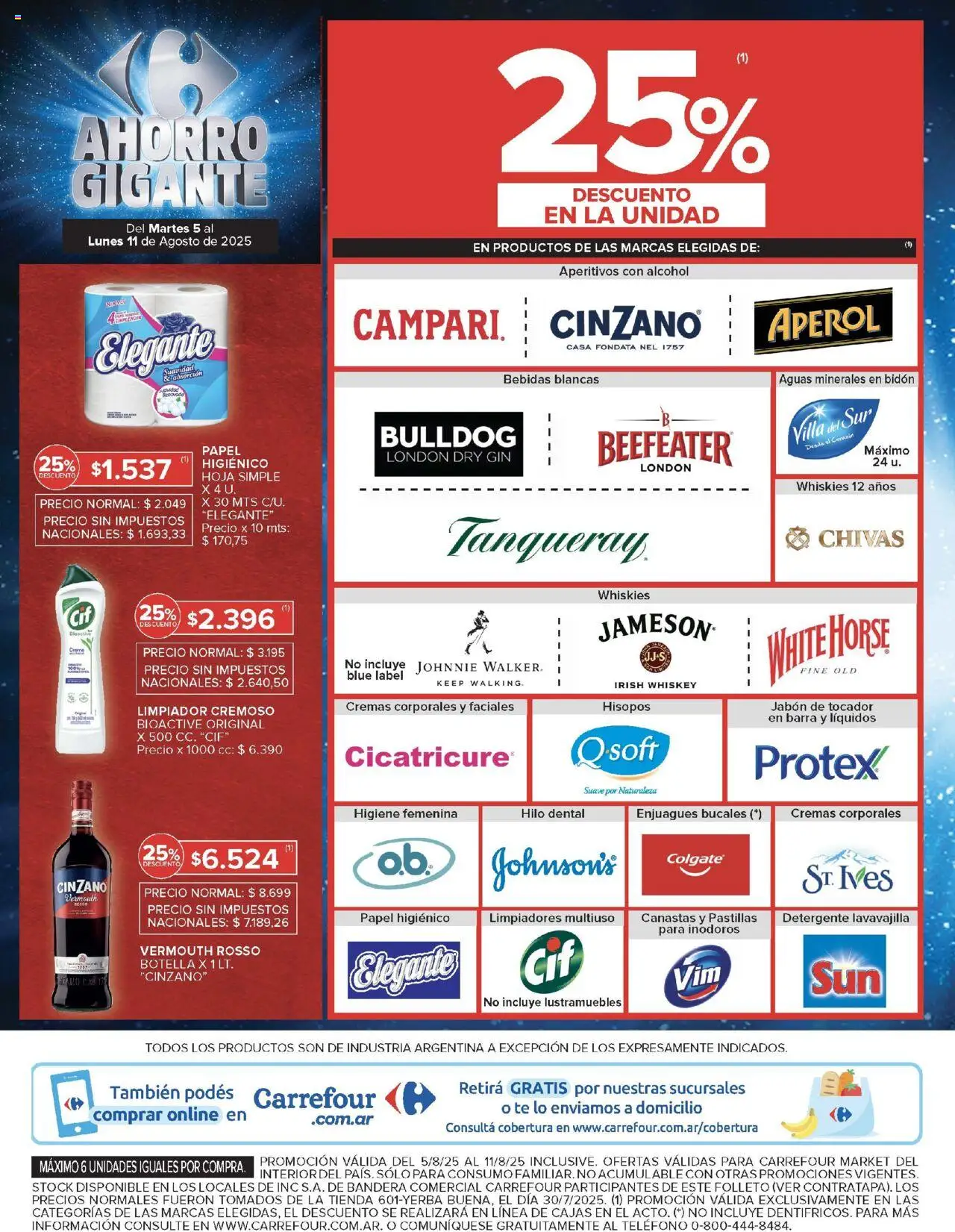 Carrefour Market catálogo - Corrientes │ válido desde el 05.08.2025 | Página: 8 | Productos: Papel higiénico, Lustramuebles, Whiskey, Jabón