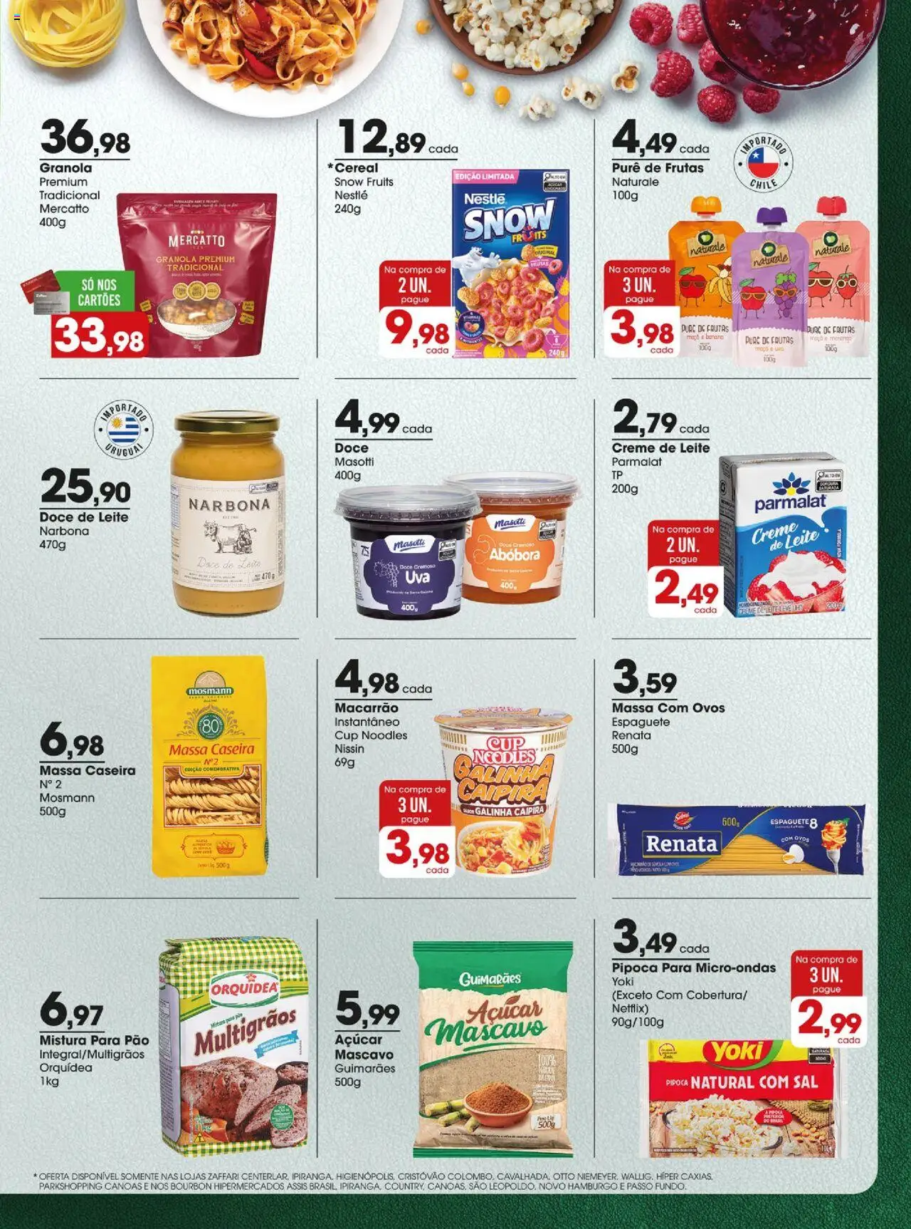 Zaffari Folheto - válido de 26.09.2025 | Página: 5 | Produtos: Espaguete, Pão, Granola, Sal