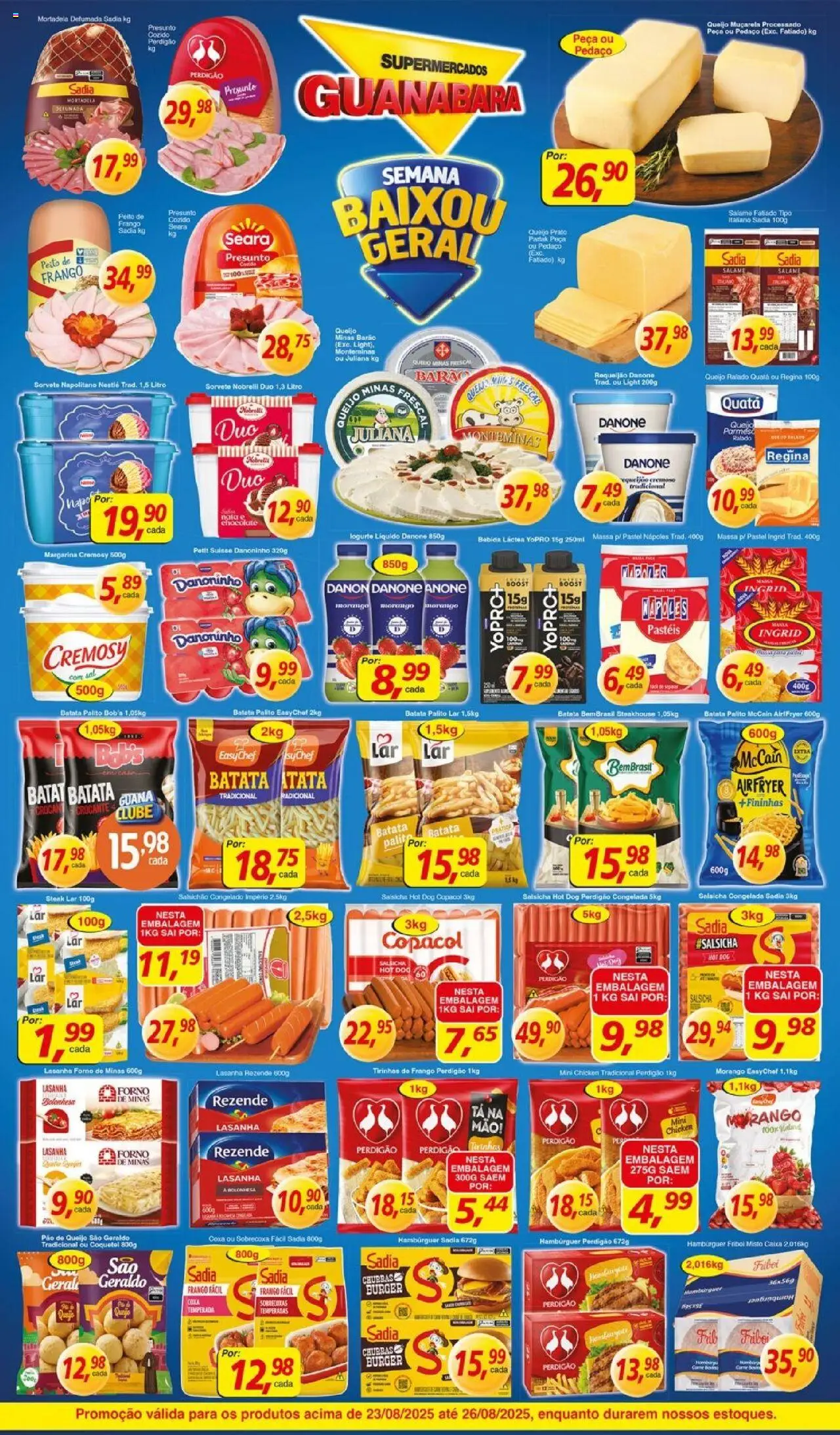 Supermercados Guanabara Folheto - válido de 23.08.2025 | Página: 8 | Produtos: Salsicha, Salame, Queijo ralado, Massa